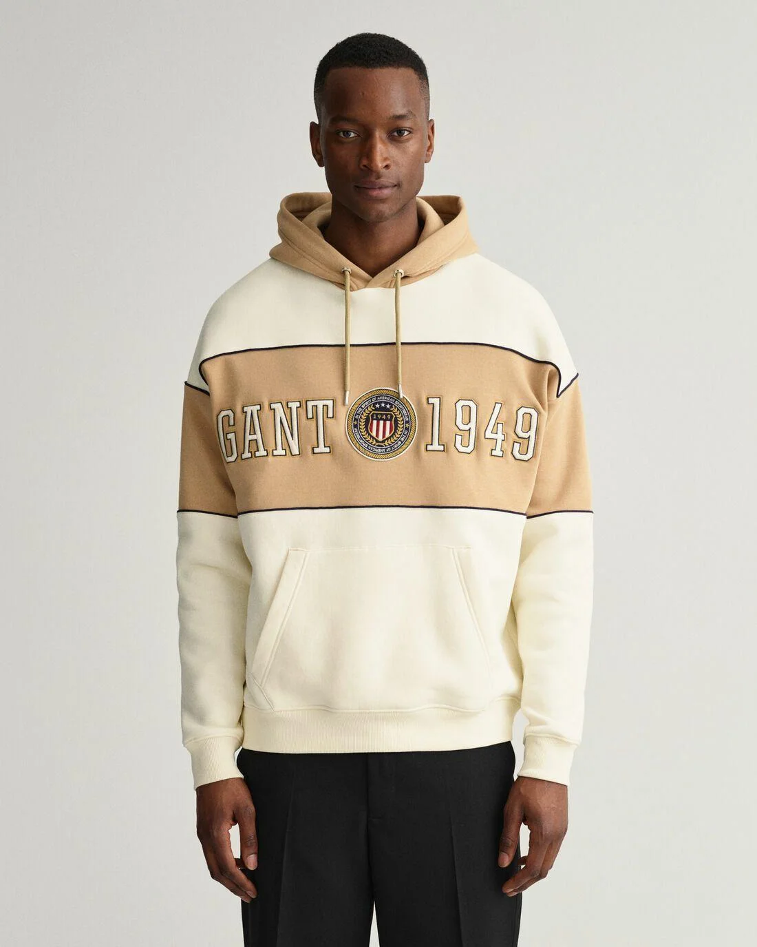 Hoodies And Sweats | Mens GANT Crest Shield Block Hoodie Cream