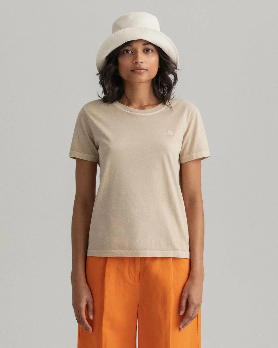 Polos And T-Shirts | Womens GANT Sunfaded T-Shirt Desert Beige