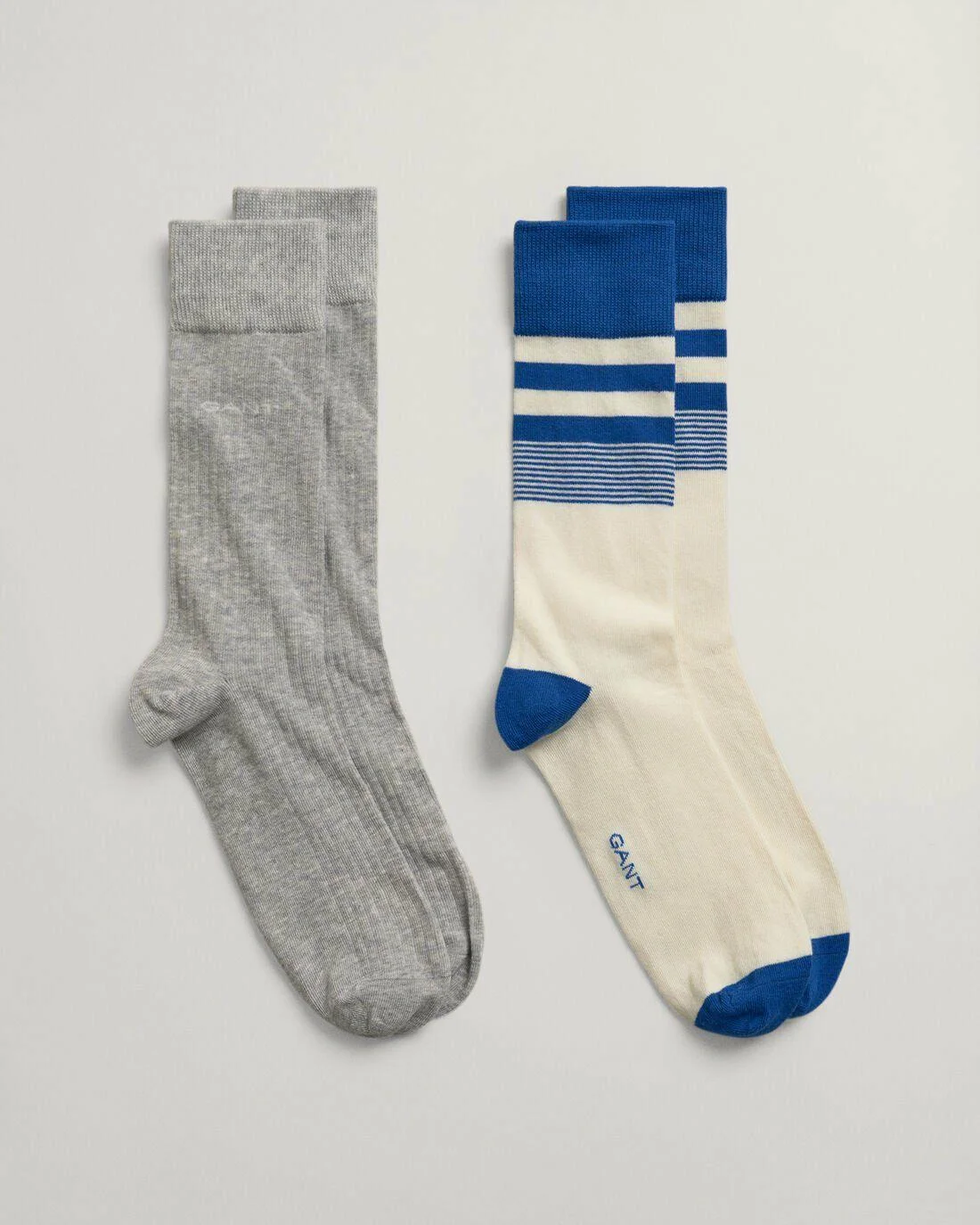 Socks | Mens GANT 2-Pack Stripe And Rib Socks Lapis Blue