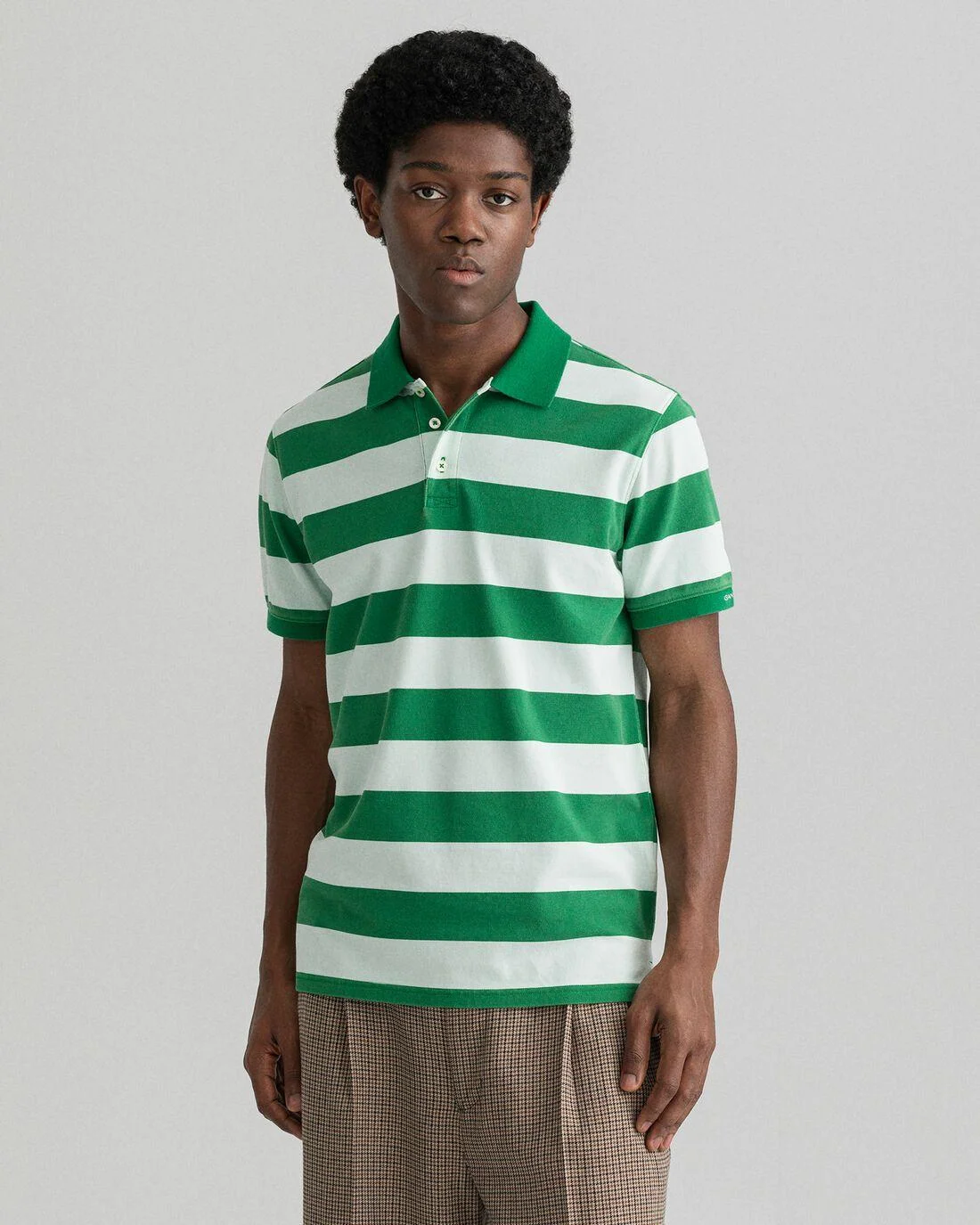 Polo Shirts | Mens GANT Printed Barstripe Piqué Polo Shirt Lavish Green