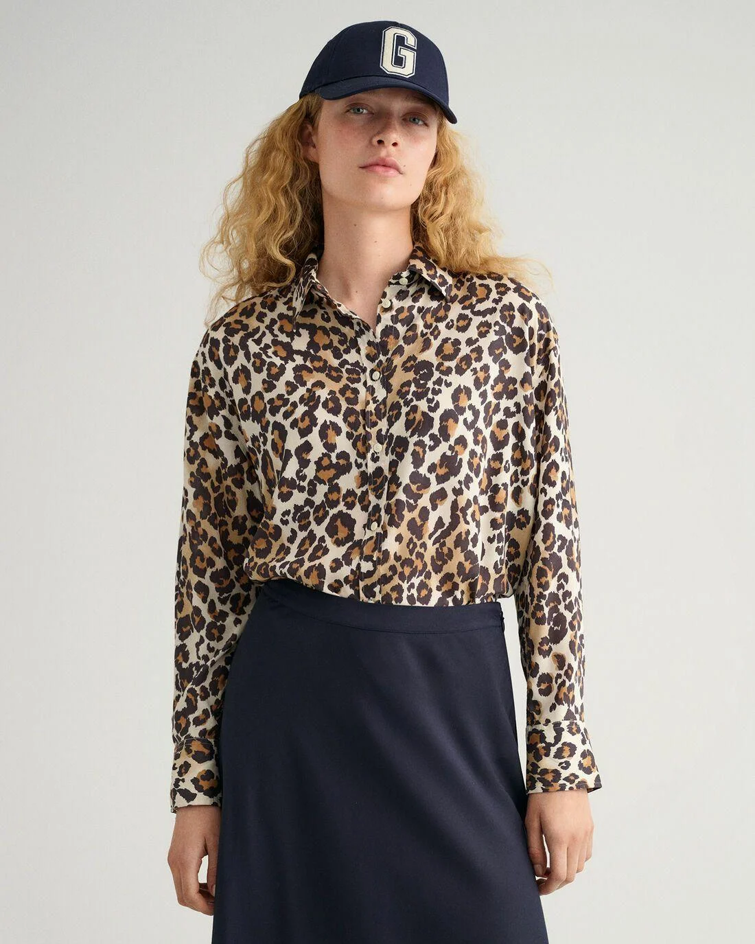 Shirts And Blouses | Womens GANT Relaxed Fit Leopard Modal Shirt Rich Brown