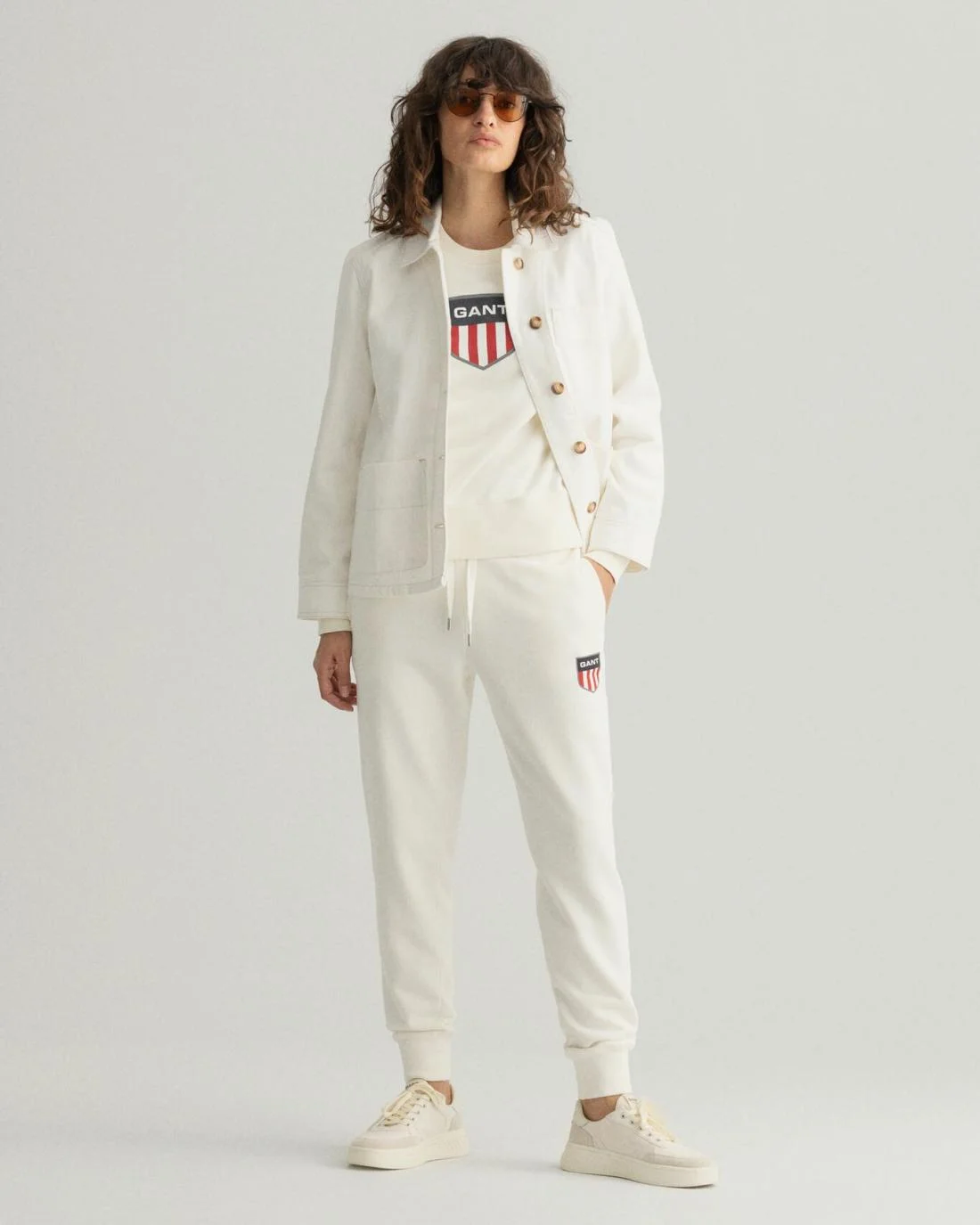 Hoodies And Sweats | Womens GANT Retro Shield Sweatpants Eggshell