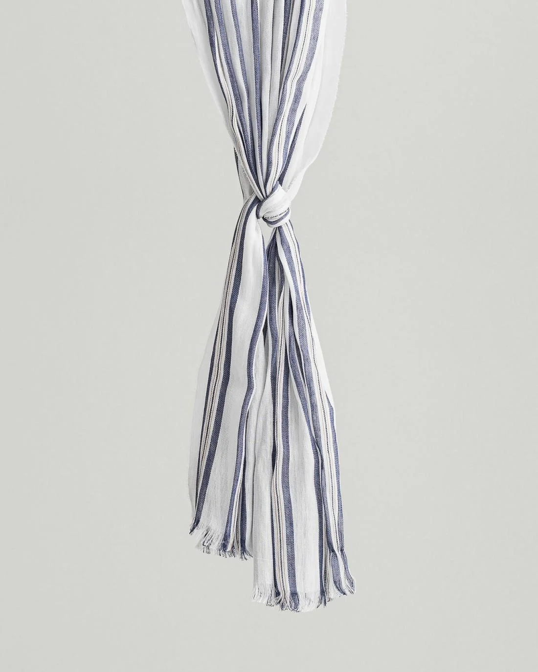 Scarves | Womens GANT Striped Cotton Linen Scarf Persian Blue