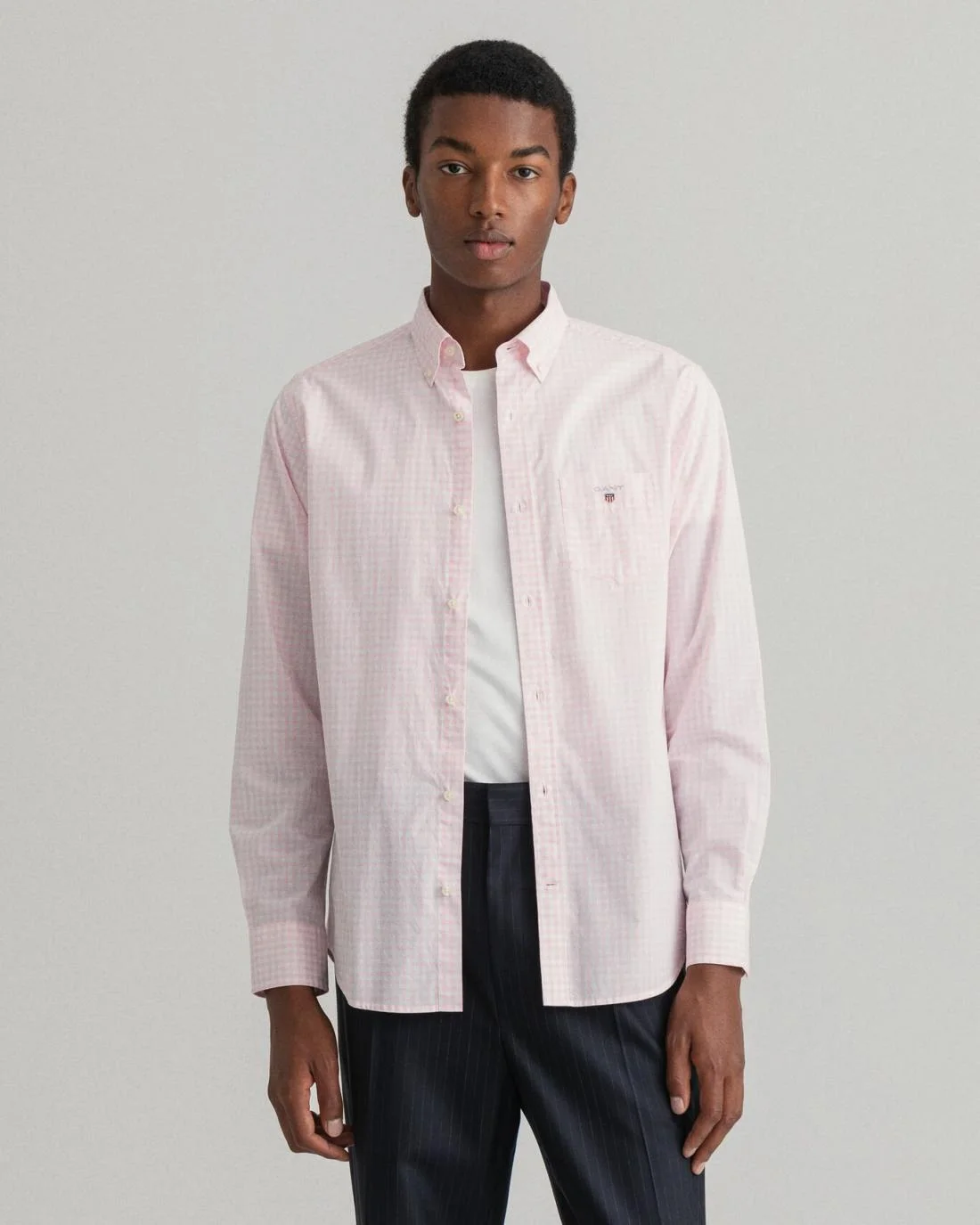 Shirts | Mens GANT Regular Fit Gingham Broadcloth Shirt California Pink