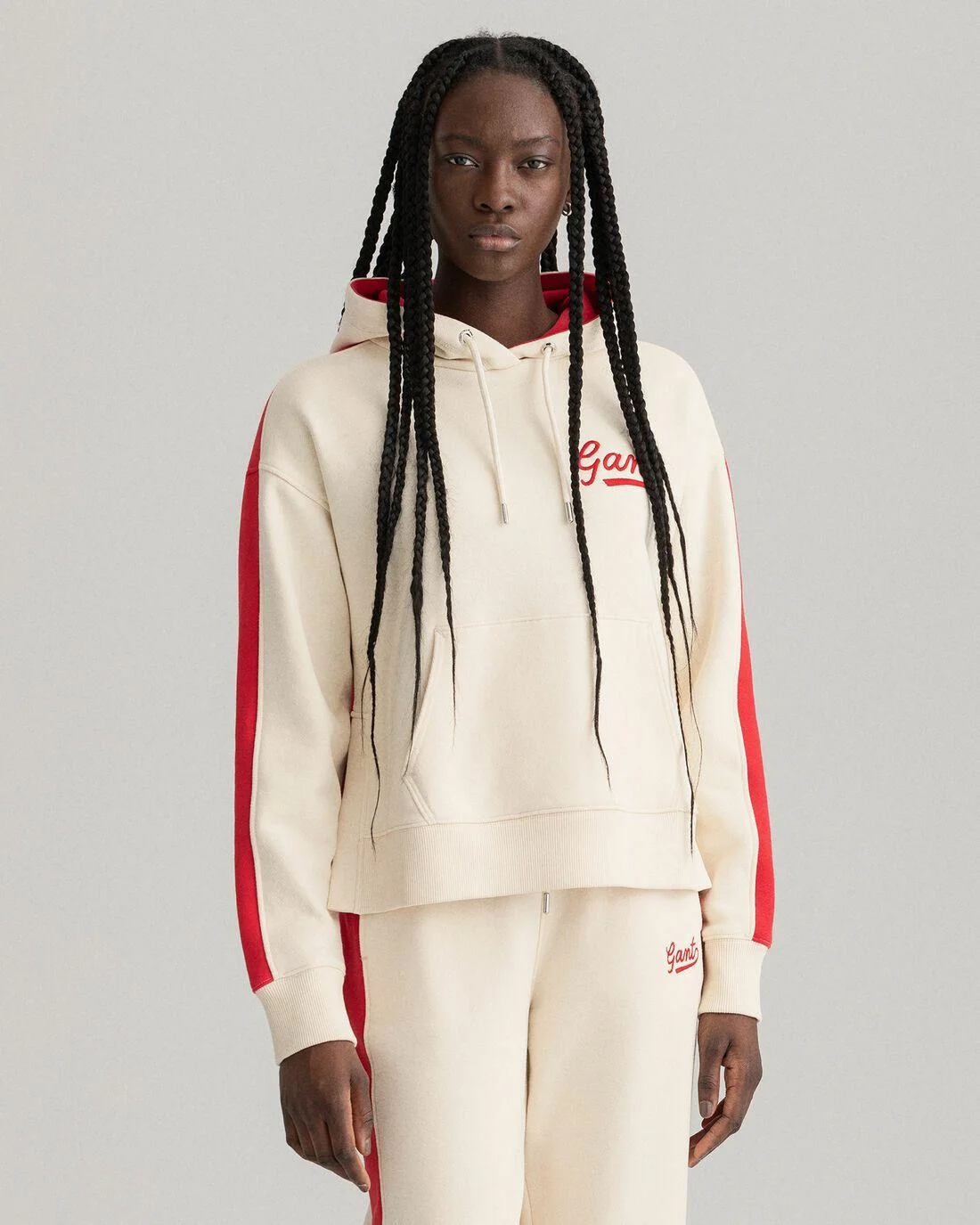 Hoodies And Sweats | Womens GANT Color Block Hoodie Linen