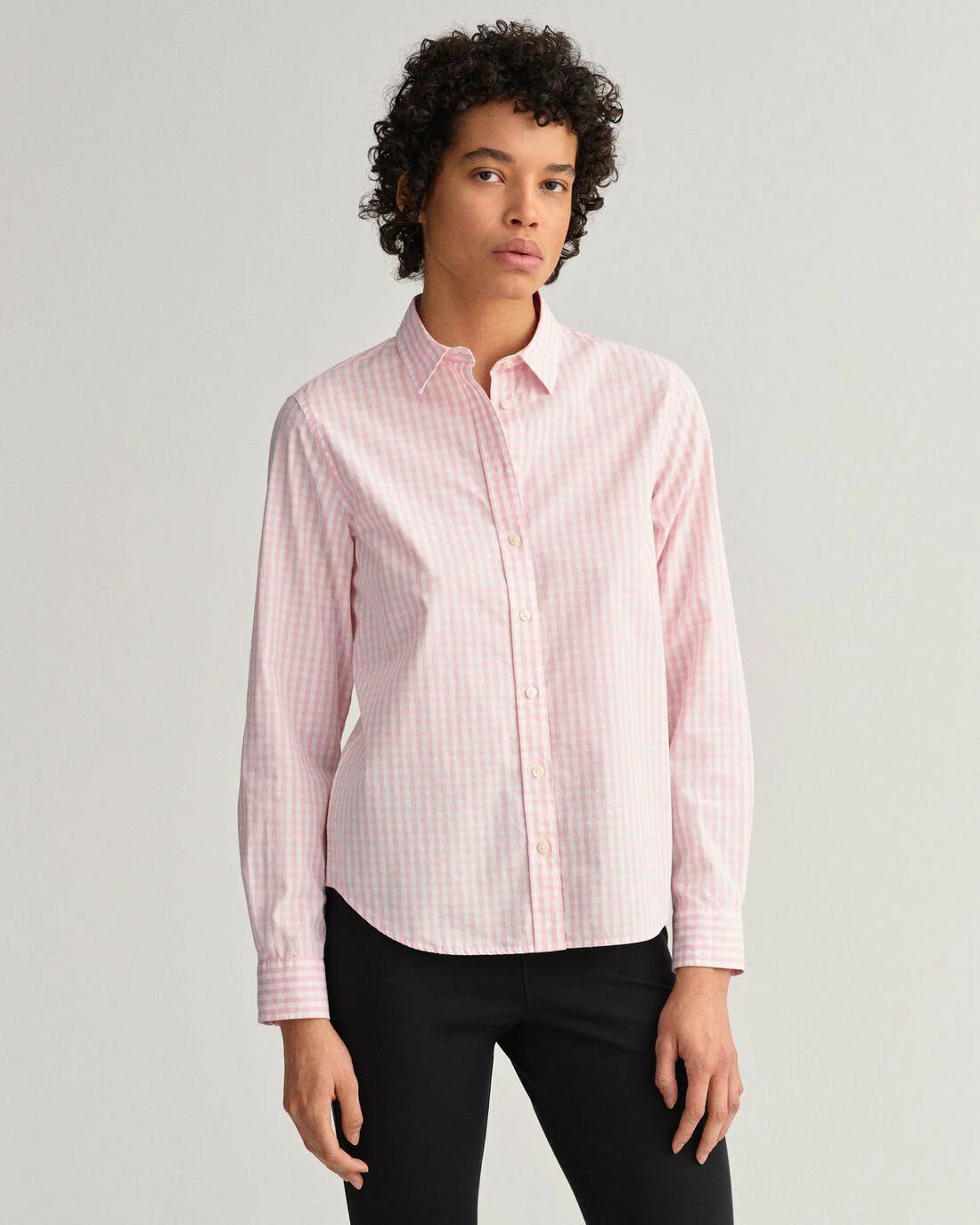 Shirts And Blouses | Womens GANT Regular Fit Gingham Broadcloth Shirt Preppy Pink