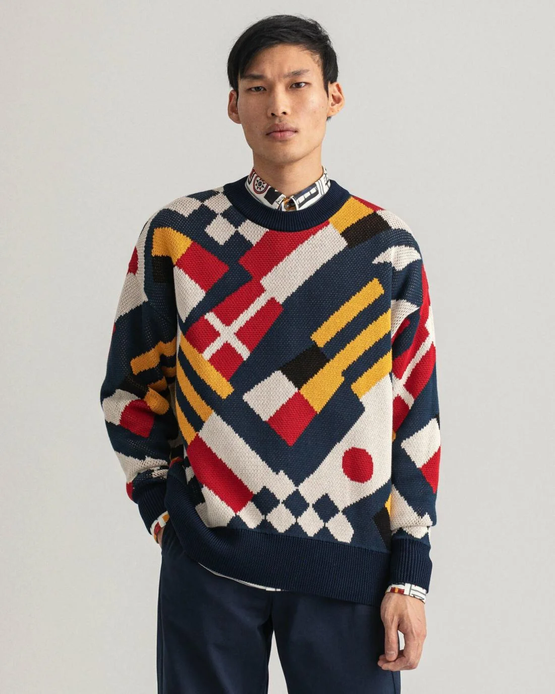 Knitwear | Mens GANT Multi Flag Crew Neck Sweater Multicolor