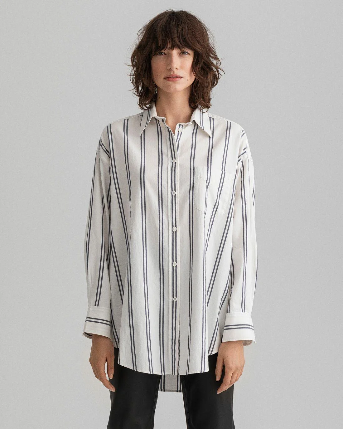 Shirts And Blouses | Womens GANT Oversized Stripe Shirt Classic Blue