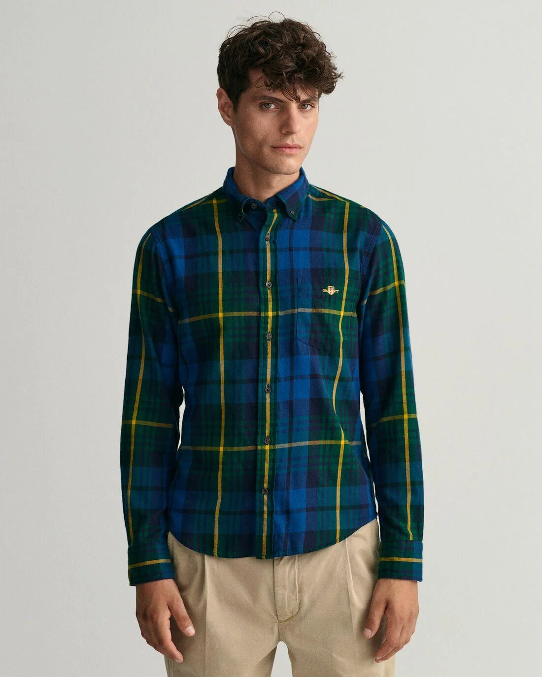 Shirts | Mens GANT Regular Fit Plaid Flannel Shirt Eden Green