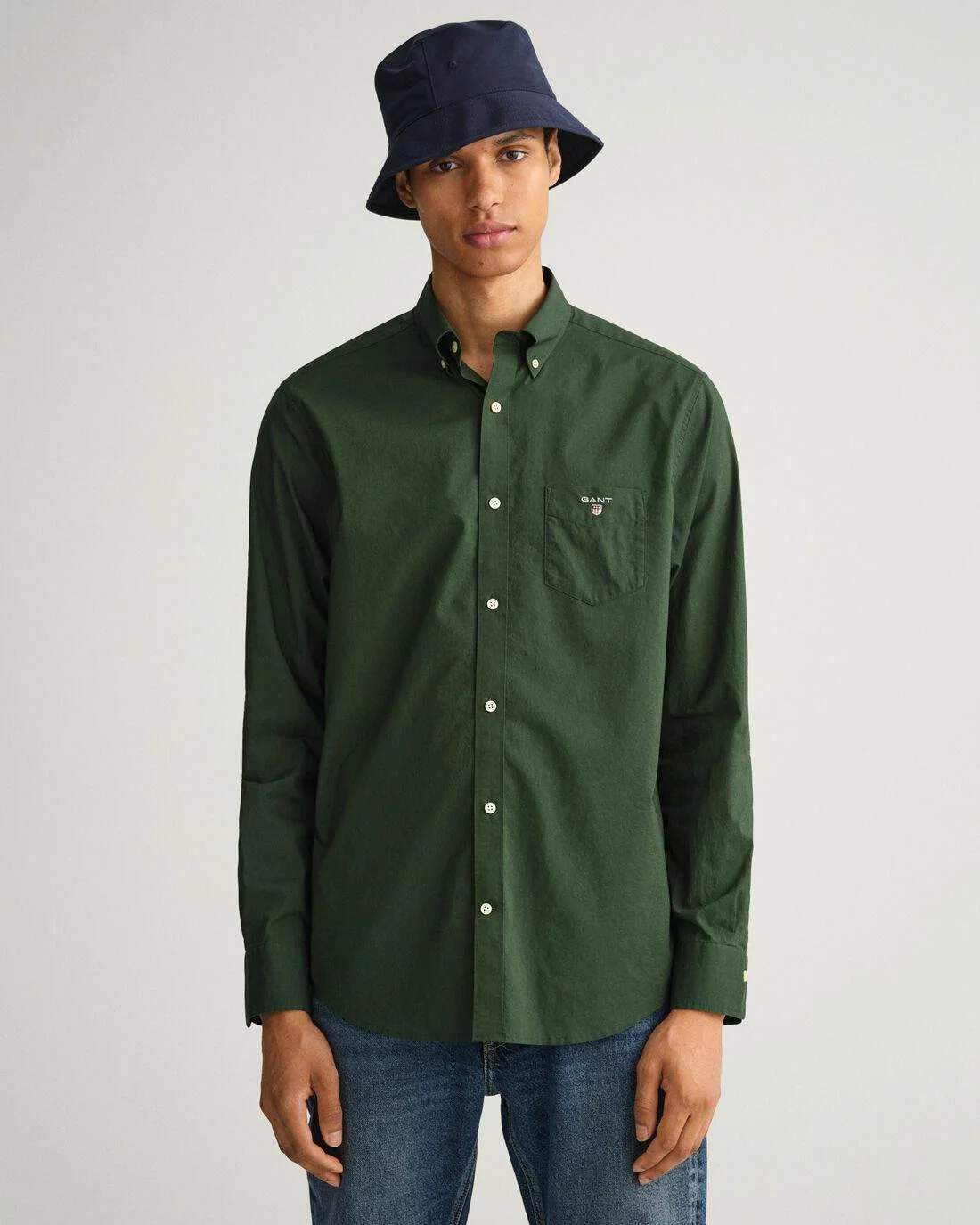 Shirts | Mens GANT Regular Fit Broadcloth Shirt Storm Green