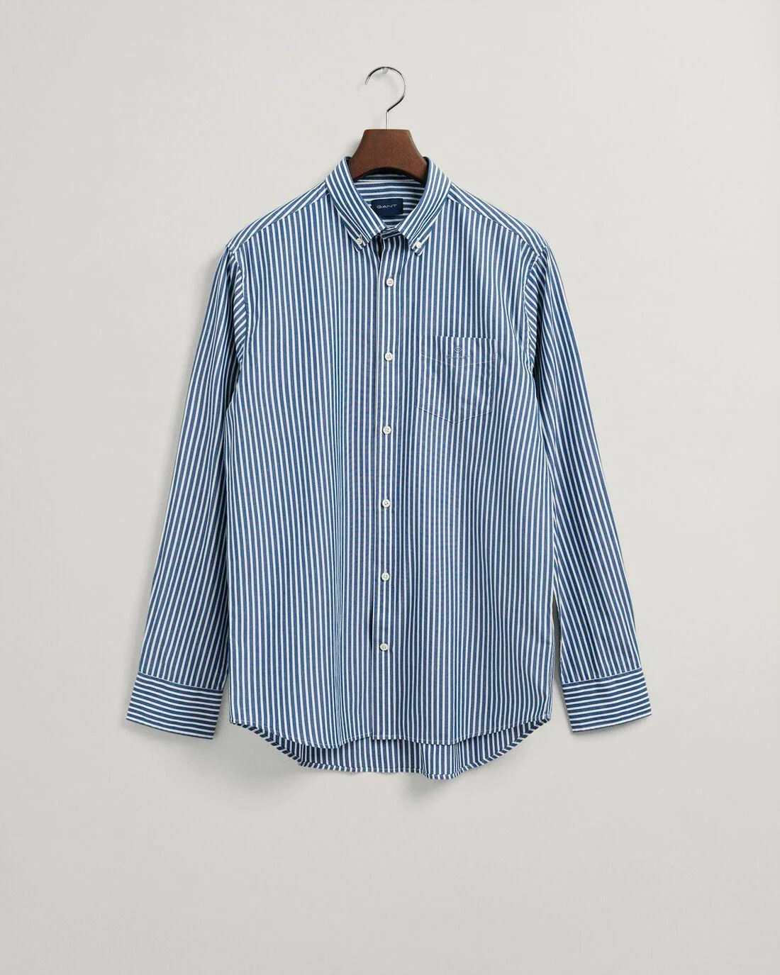 Shirts | Mens GANT Regular Fit Stripe Broadcloth Shirt College Blue