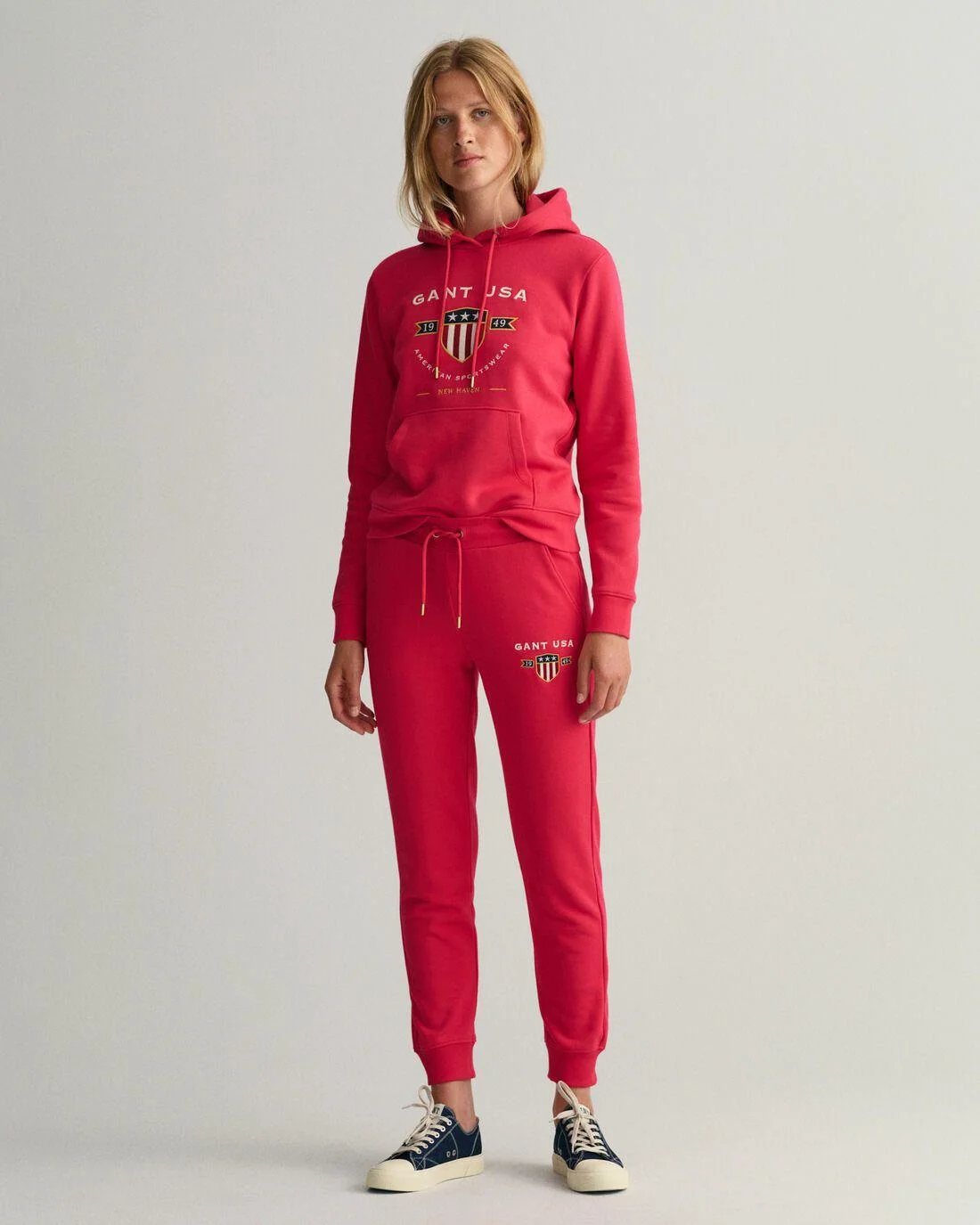 Trousers | Womens GANT Banner Shield Sweatpants Raspberry Red