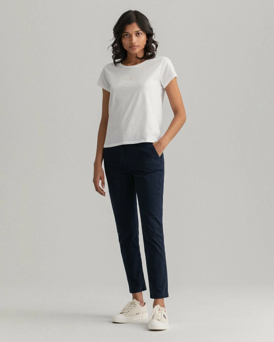 Trousers | Womens GANT Nyomi Skinny Sunfaded Chinos Evening Blue