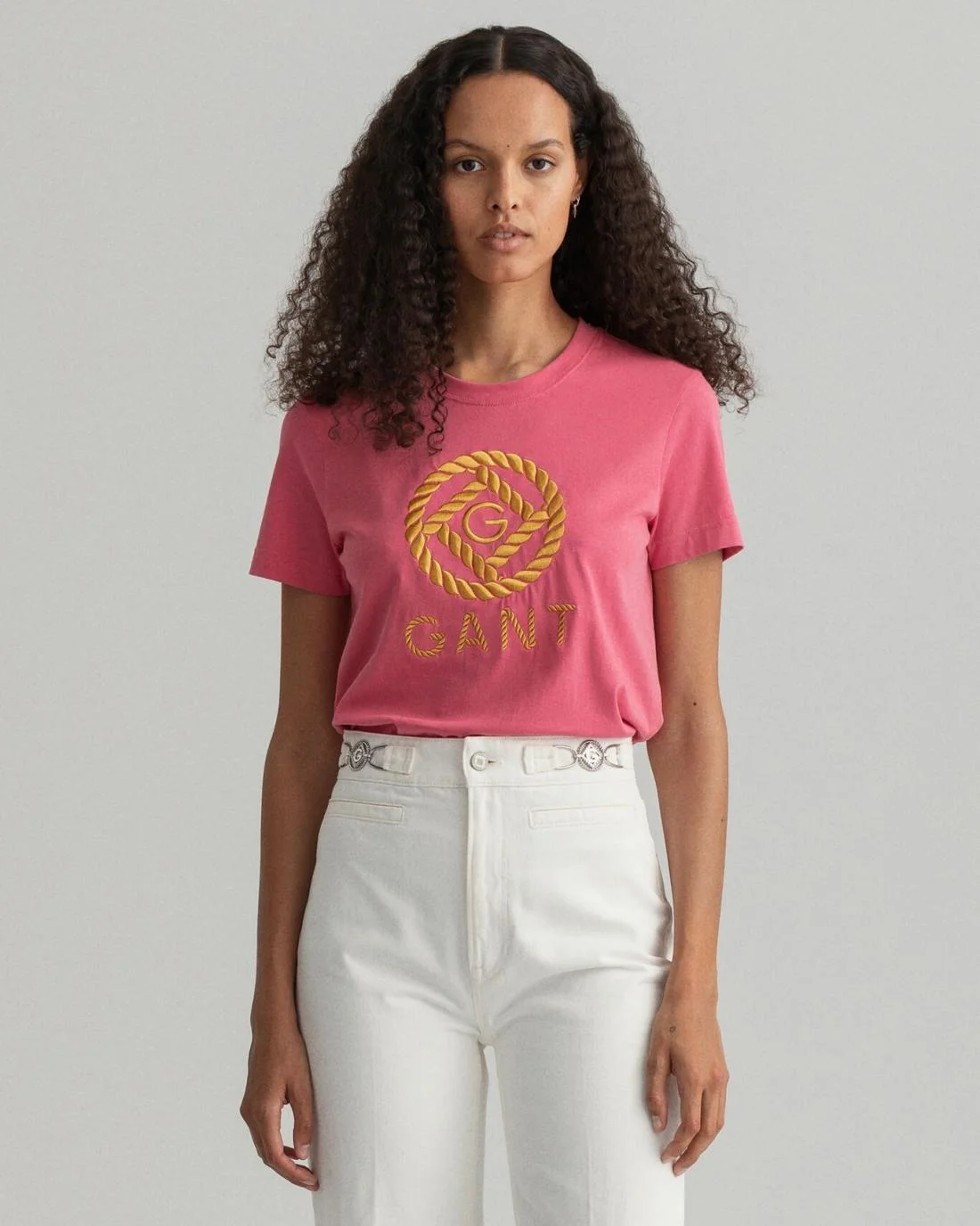 Polos And T-Shirts | Womens GANT Rope Icon T-Shirt Rapture Rose