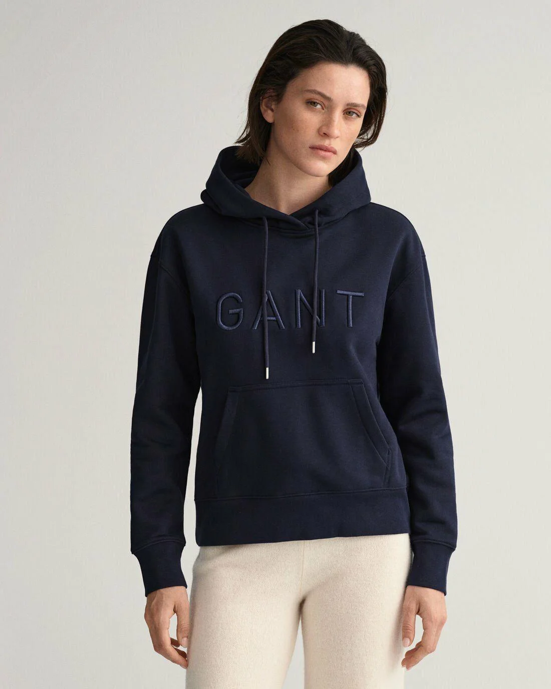 Hoodies And Sweats | Womens GANT Tonal Hoodie Evening Blue