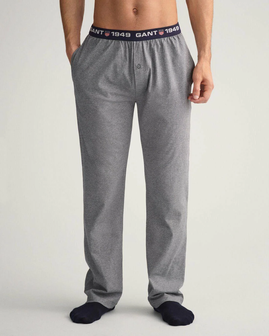 Nightwear | Mens GANT Retro Shield Pajama Pants Dark Grey Melange