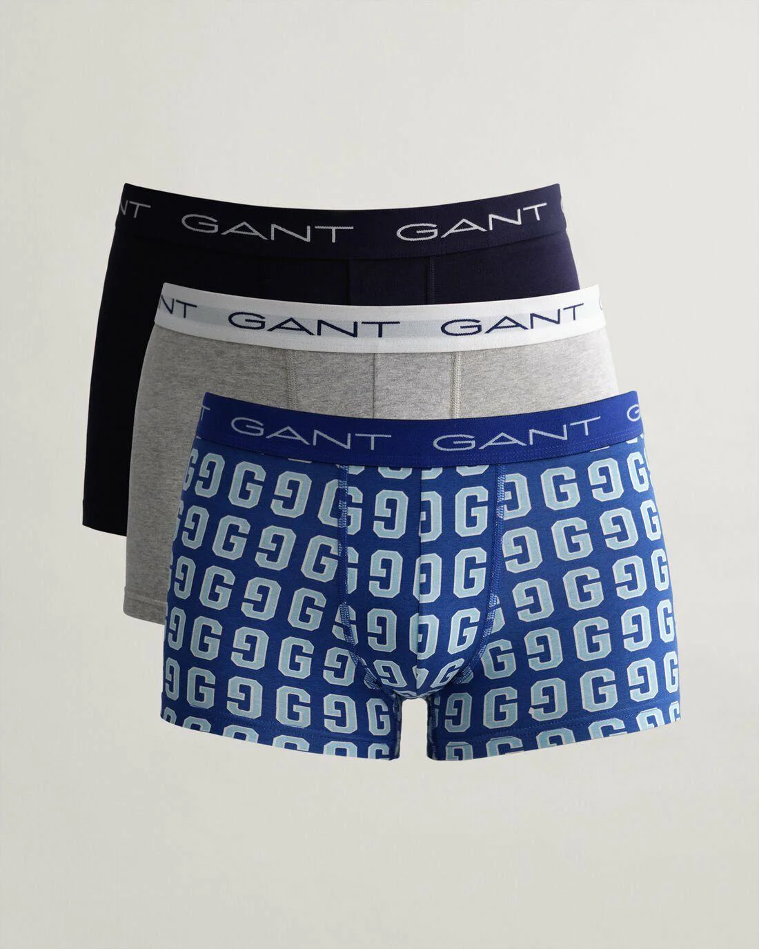 Underwear | Mens GANT 3-Pack Gant Varsity G Logo Trunks College Blue