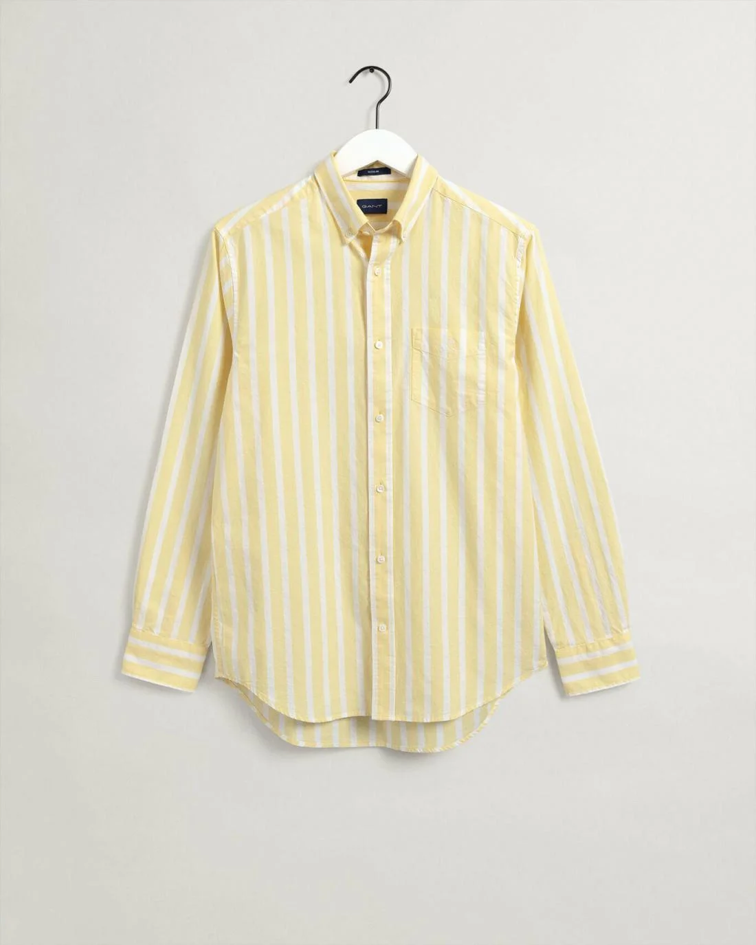 Shirts | Mens GANT Regular Fit Stripe Pastel Oxford Shirt Banana Yellow