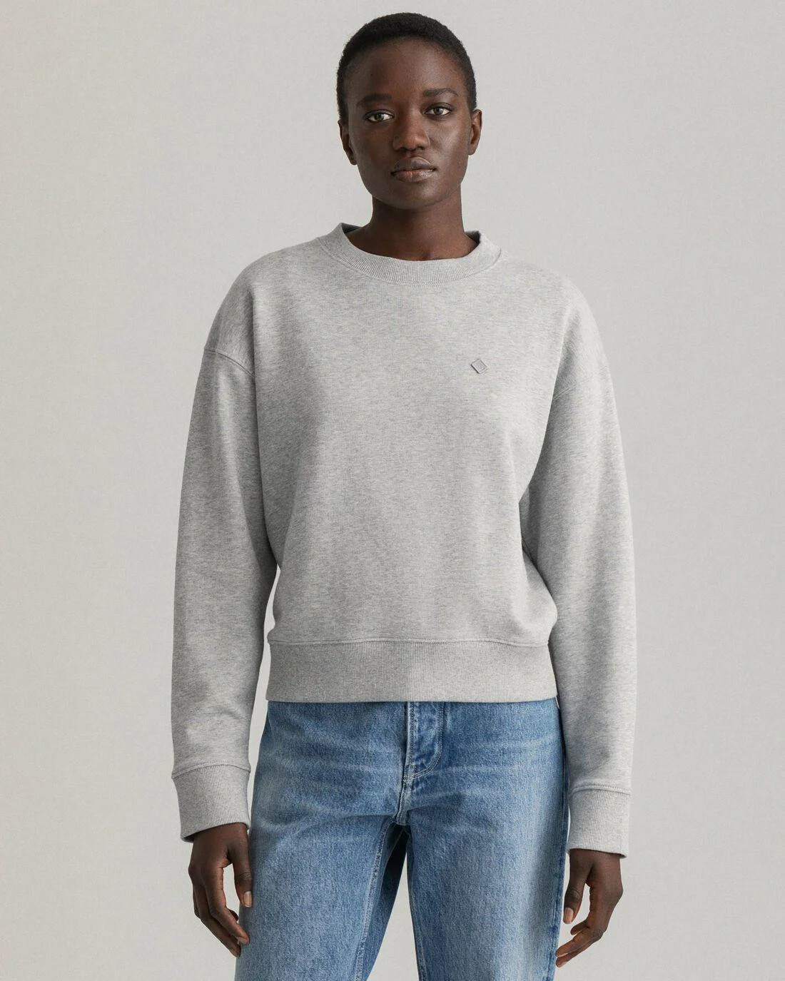 Hoodies And Sweats | Womens GANT Icon G Essential Crew Neck Sweatshirt Light Grey Melange