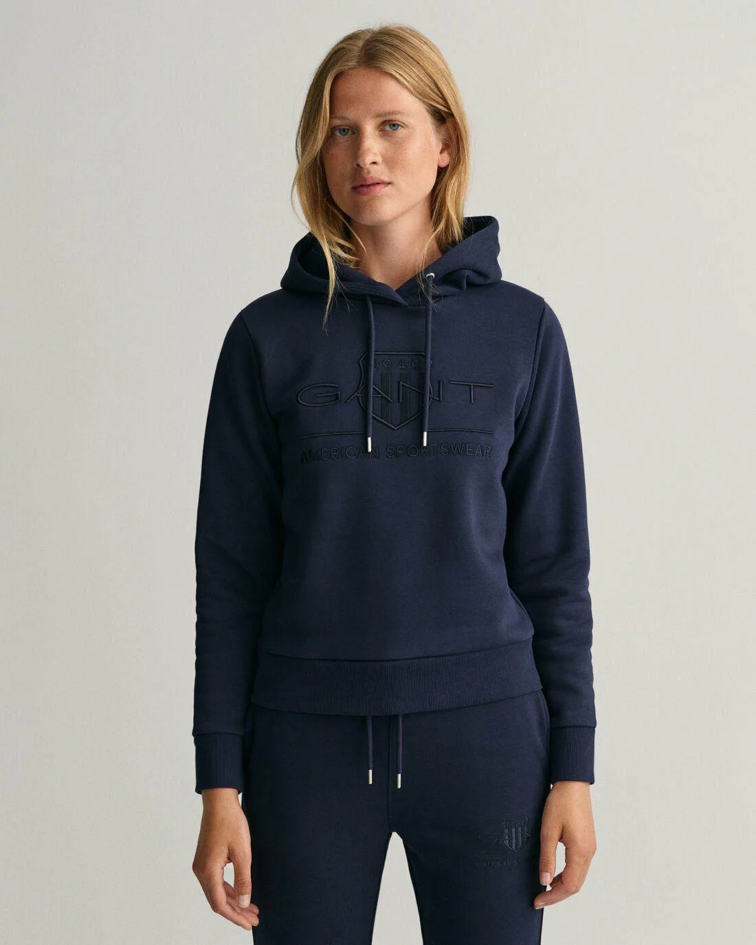 Hoodies And Sweats | Womens GANT Tonal Archive Shield Hoodie Evening Blue