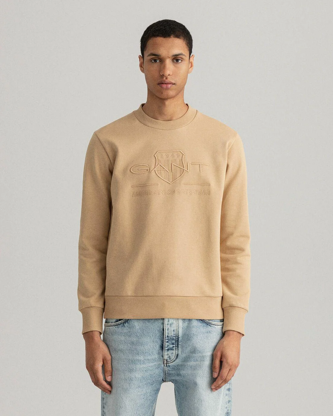 Hoodies And Sweats | Mens GANT Tonal Archive Shield Crew Neck Sweatshirt Hazelwood Beige