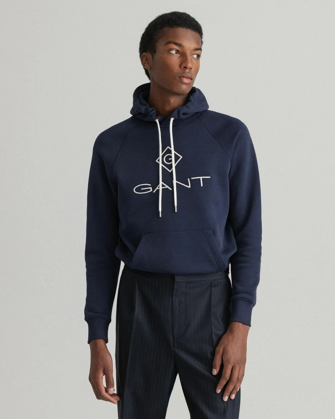 Hoodies And Sweats | Mens GANT Logo Hoodie Evening Blue