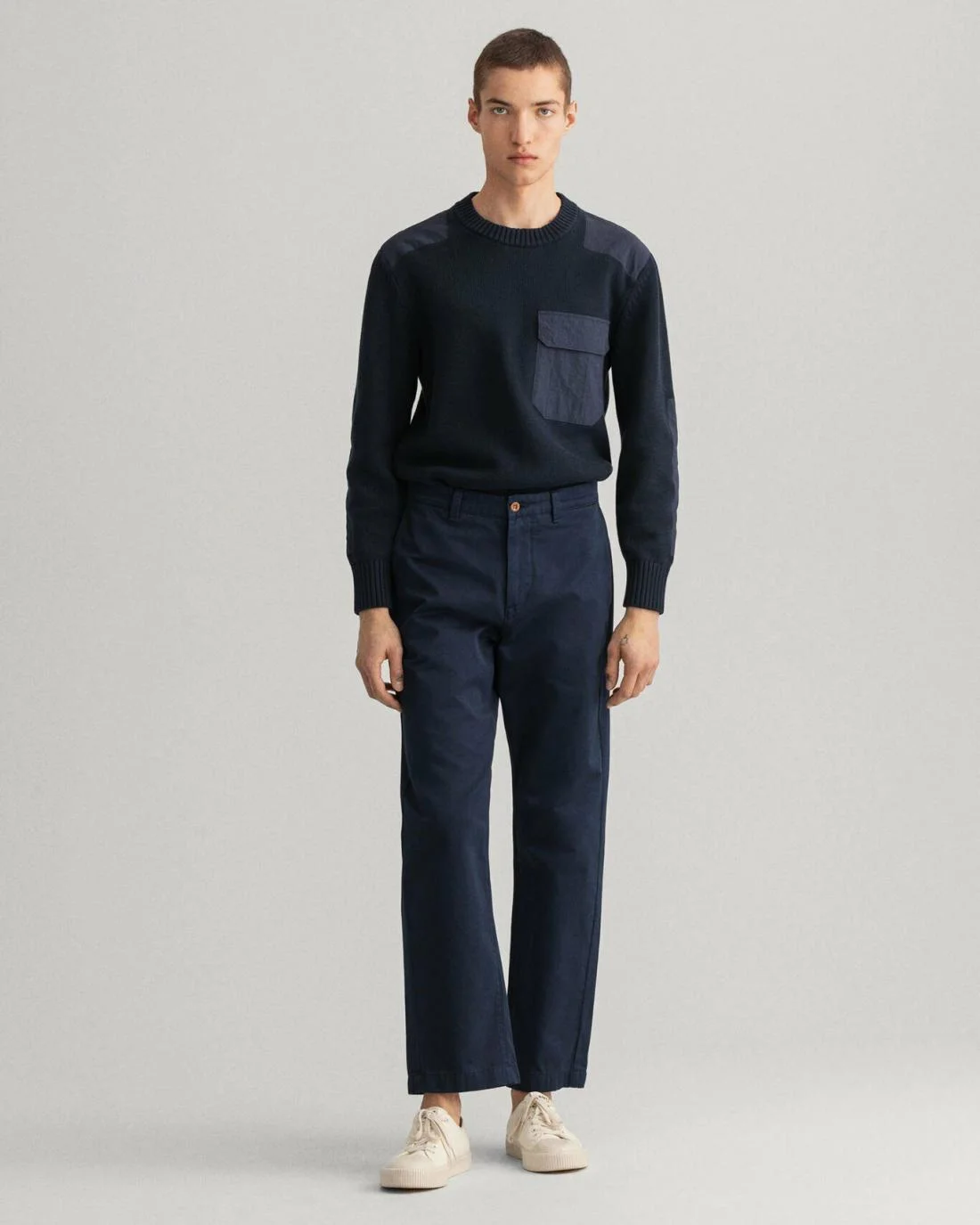 Chinos | Mens GANT Straight Twill Chinos Marine