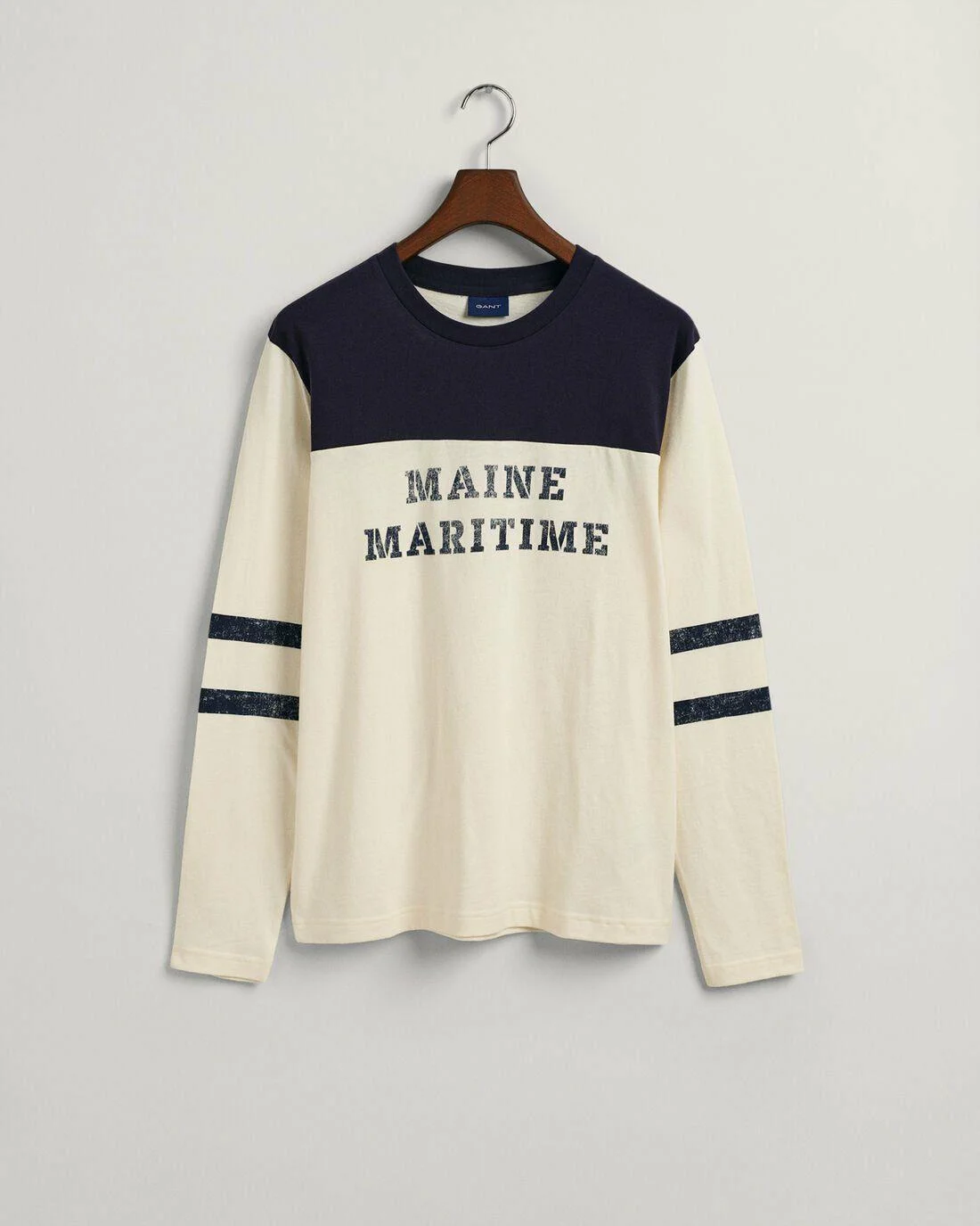 T-Shirts | Mens GANT Maritime Long Sleeve T-Shirt Evening Blue