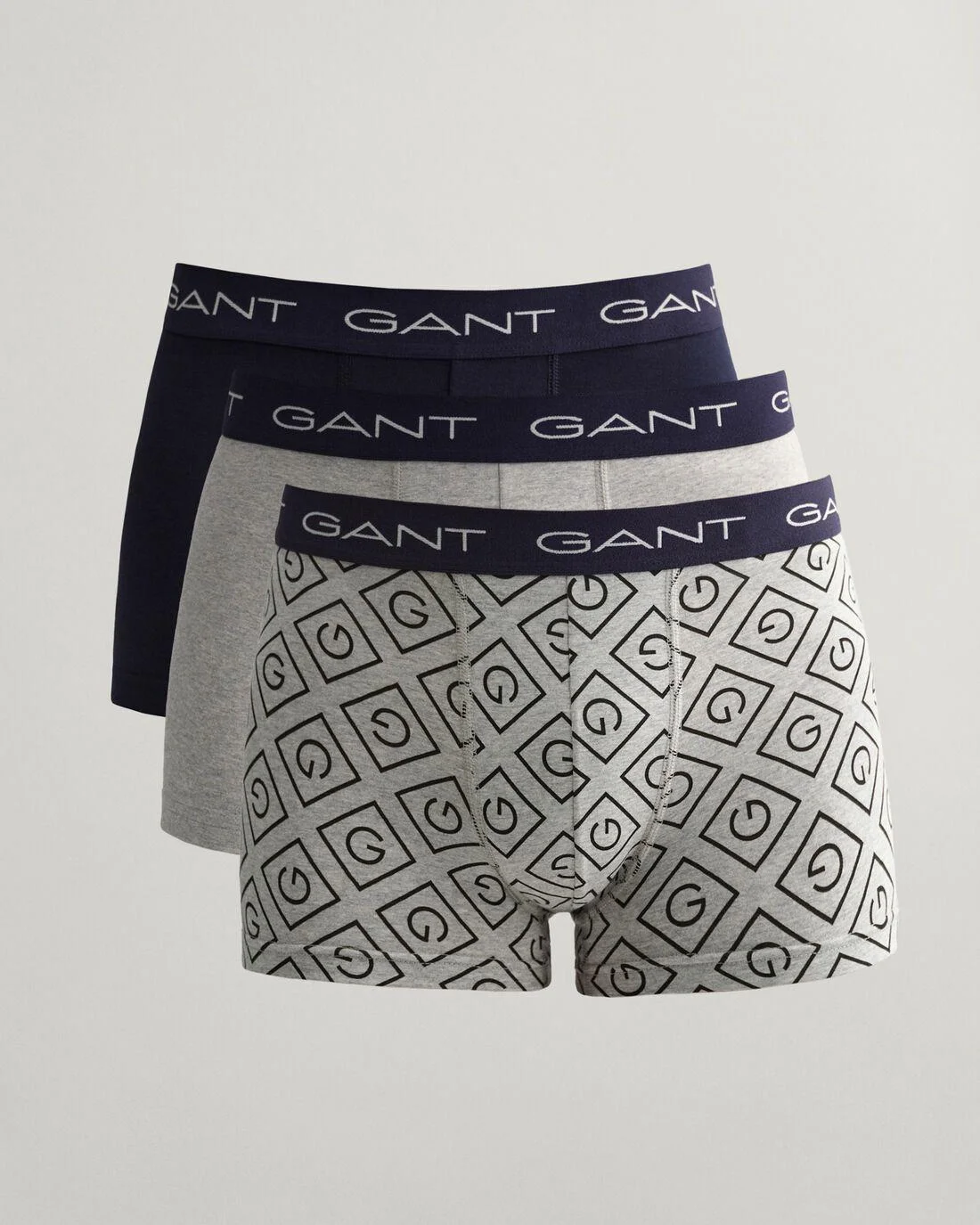 Underwear | Mens GANT 3-Pack Icon G Trunks Light Grey Melange