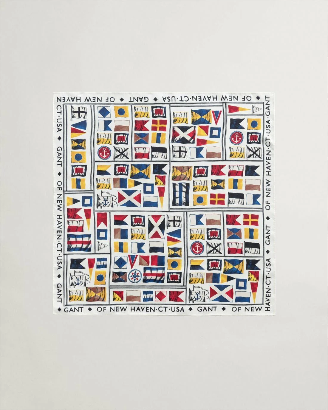 Gloves &amp; Scarves | Mens GANT Flag Print Silk Scarf Multicolor