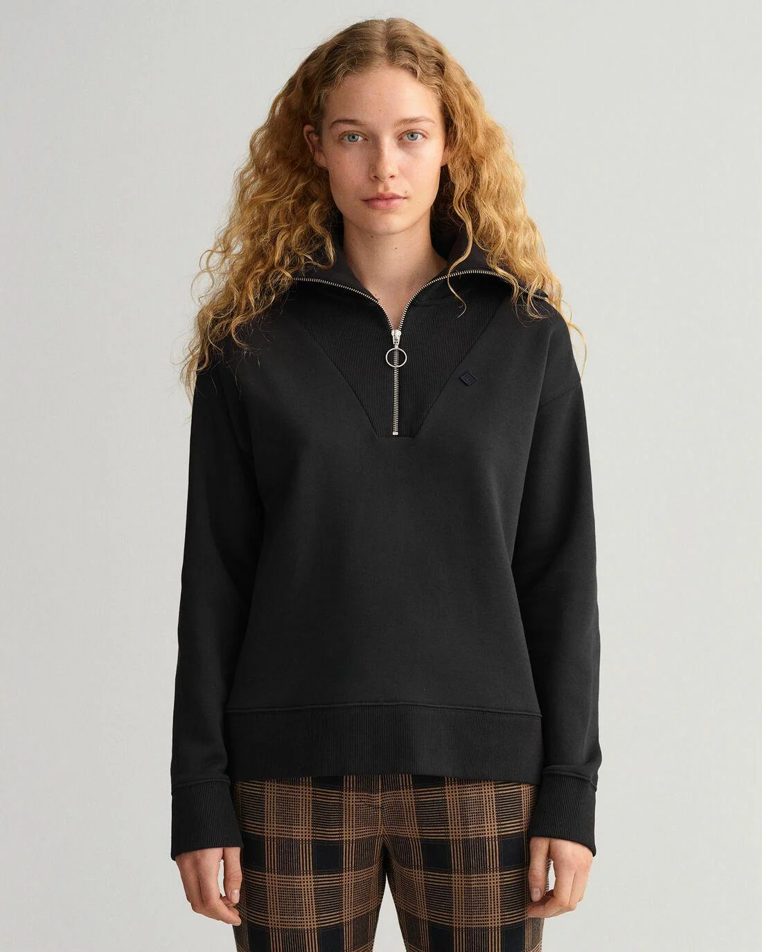 Hoodies And Sweats | Womens GANT Icon G Essential Half-Zip Sweater Ebony Black