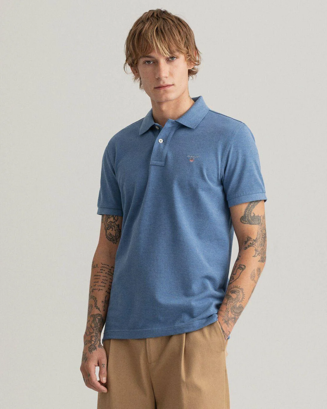 Polo Shirts | Mens GANT Original Piqué Polo Shirt Denim Blue Melange