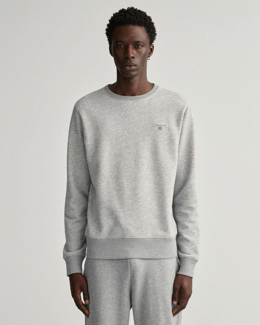 Hoodies And Sweats | Mens GANT Original Crew Neck Sweatshirt Grey Melange