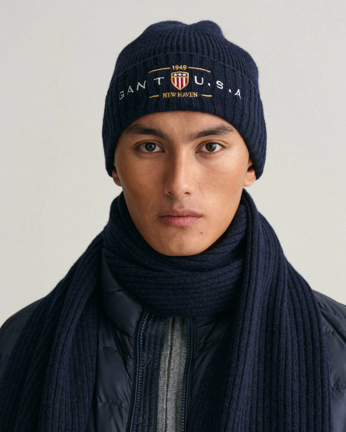 Caps And Hats | Mens GANT Scarf And Beanie Gift Box Evening Blue