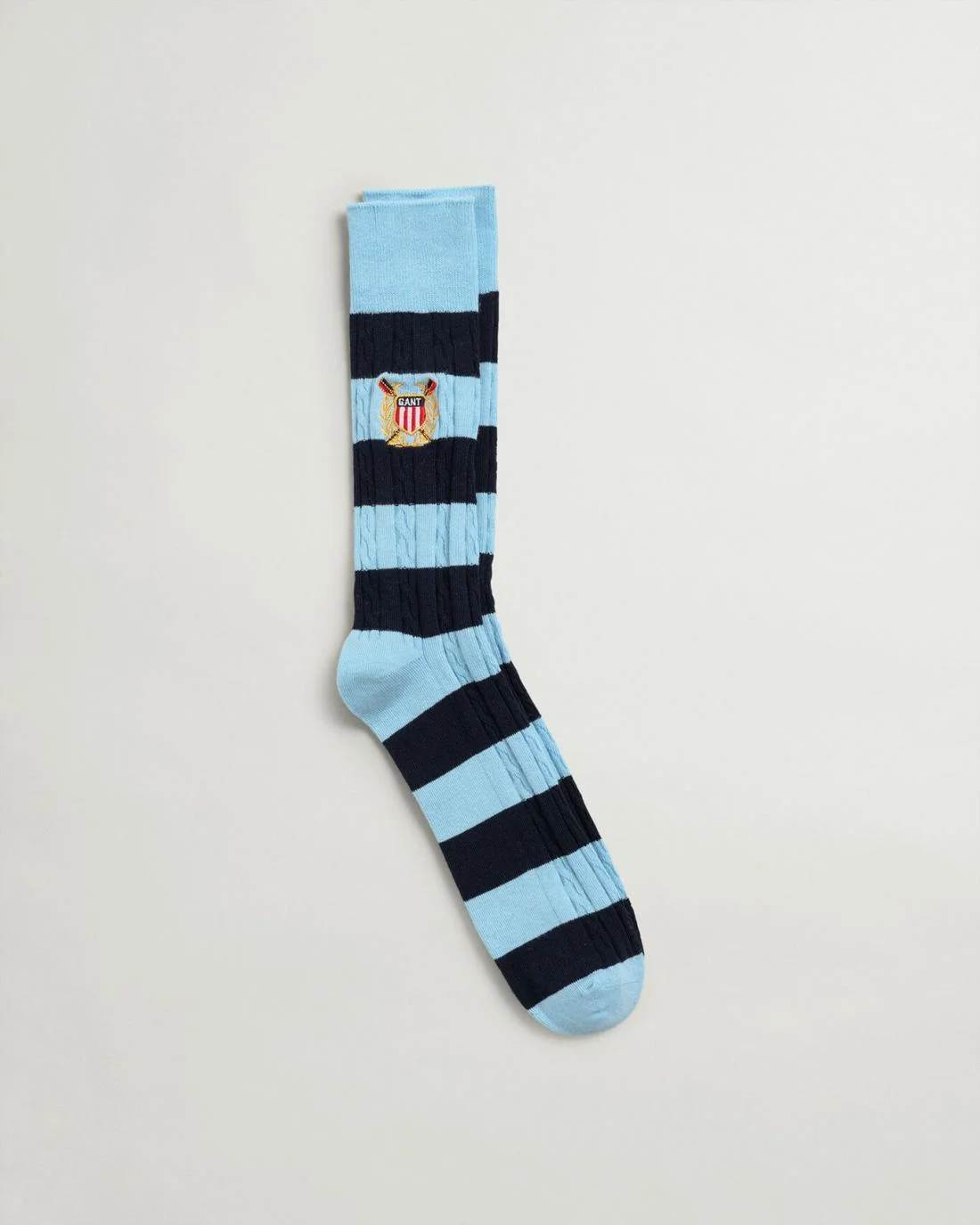 Socks | Mens GANT Cable Barstripe Socks Clear Sky