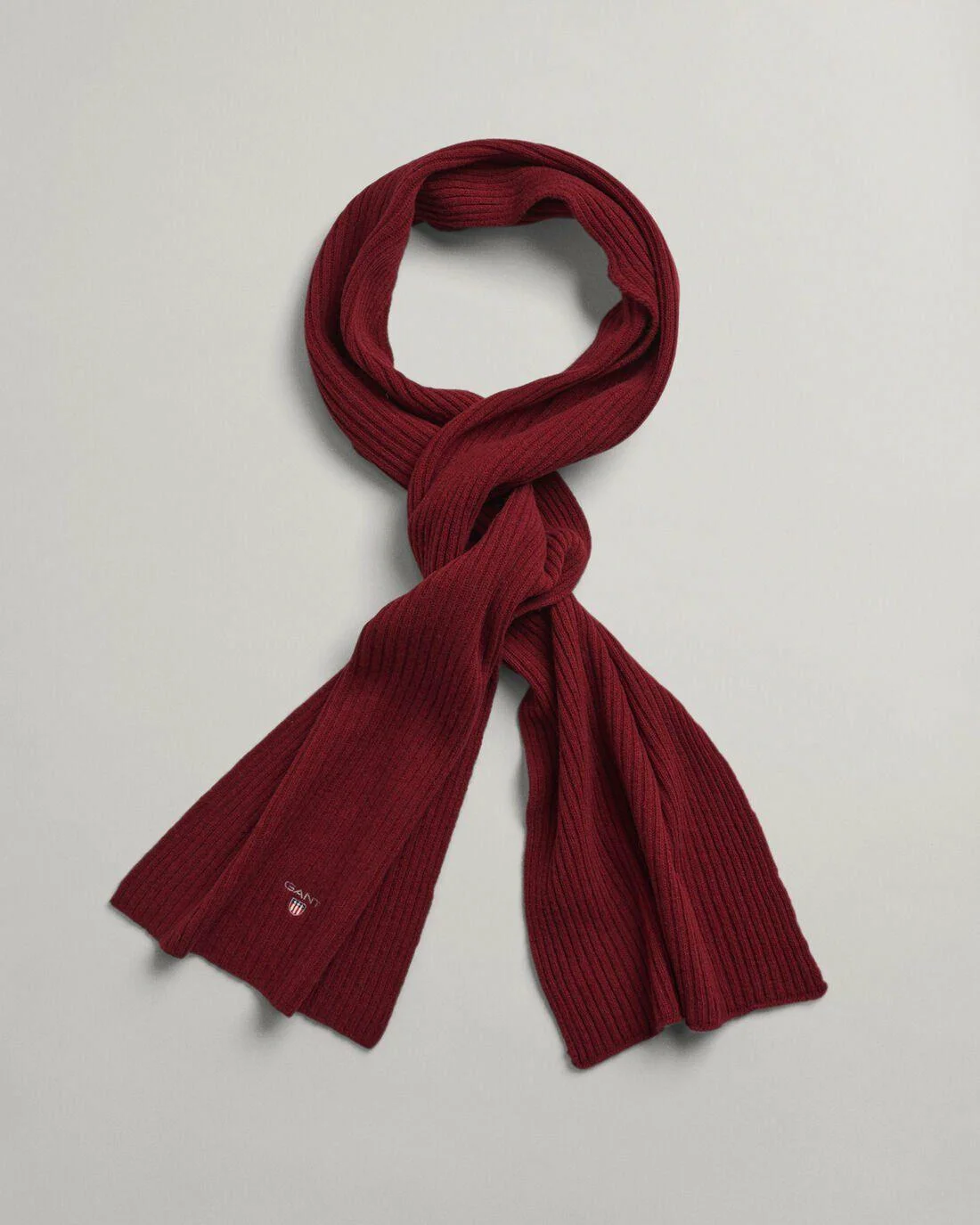 Gloves &amp; Scarves | Mens GANT Wool Knit Scarf Plumped Red