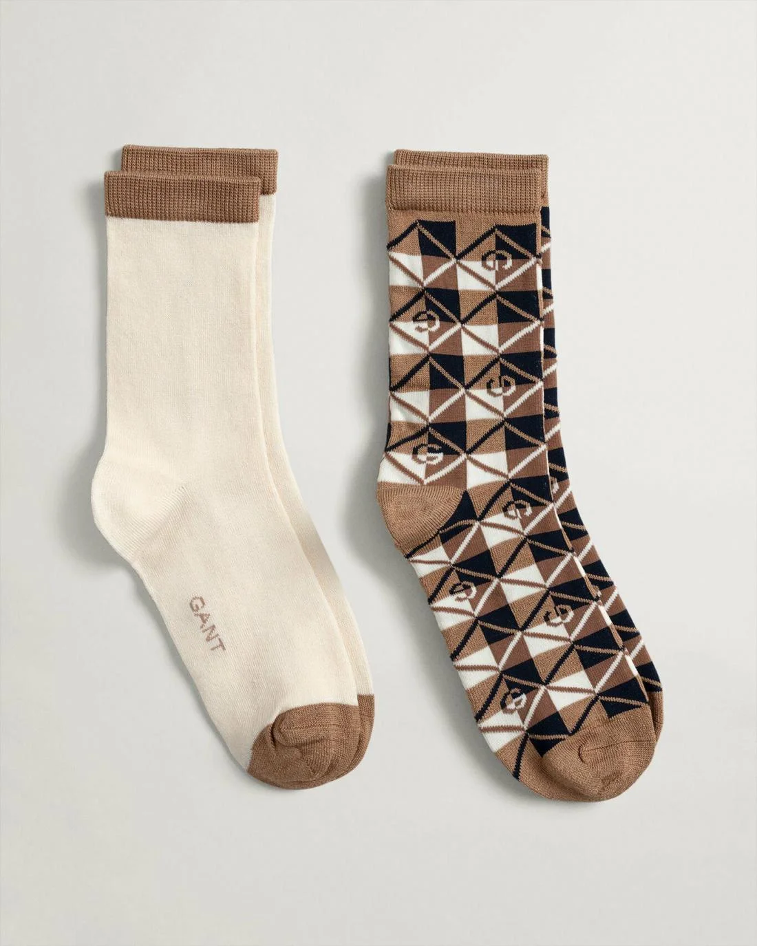 Socks | Womens GANT 2-Pack Icon G Contrast Socks With Gift Box Dark Khaki