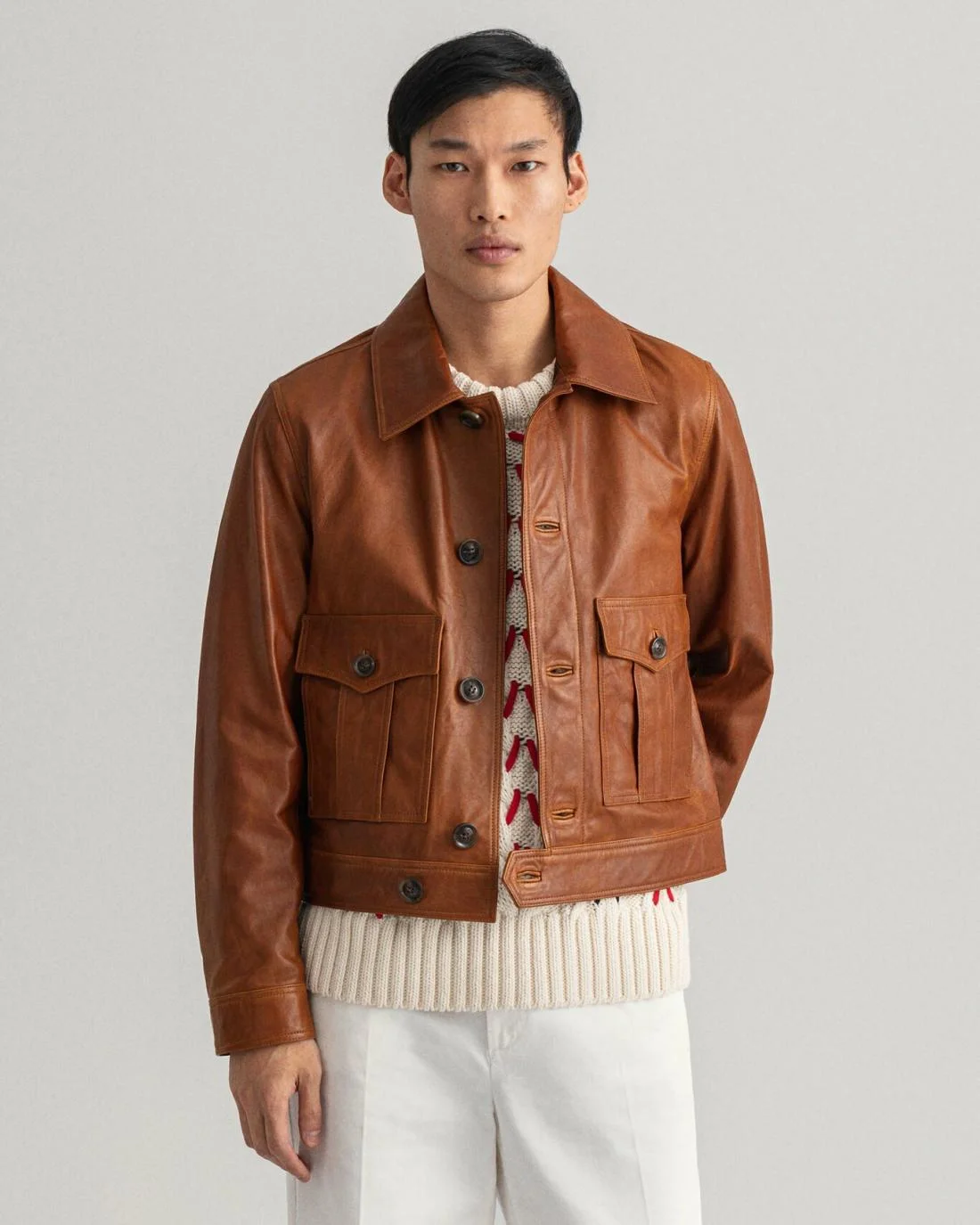 Jackets And Coats | Mens GANT Leather Ike Jacket Cognac