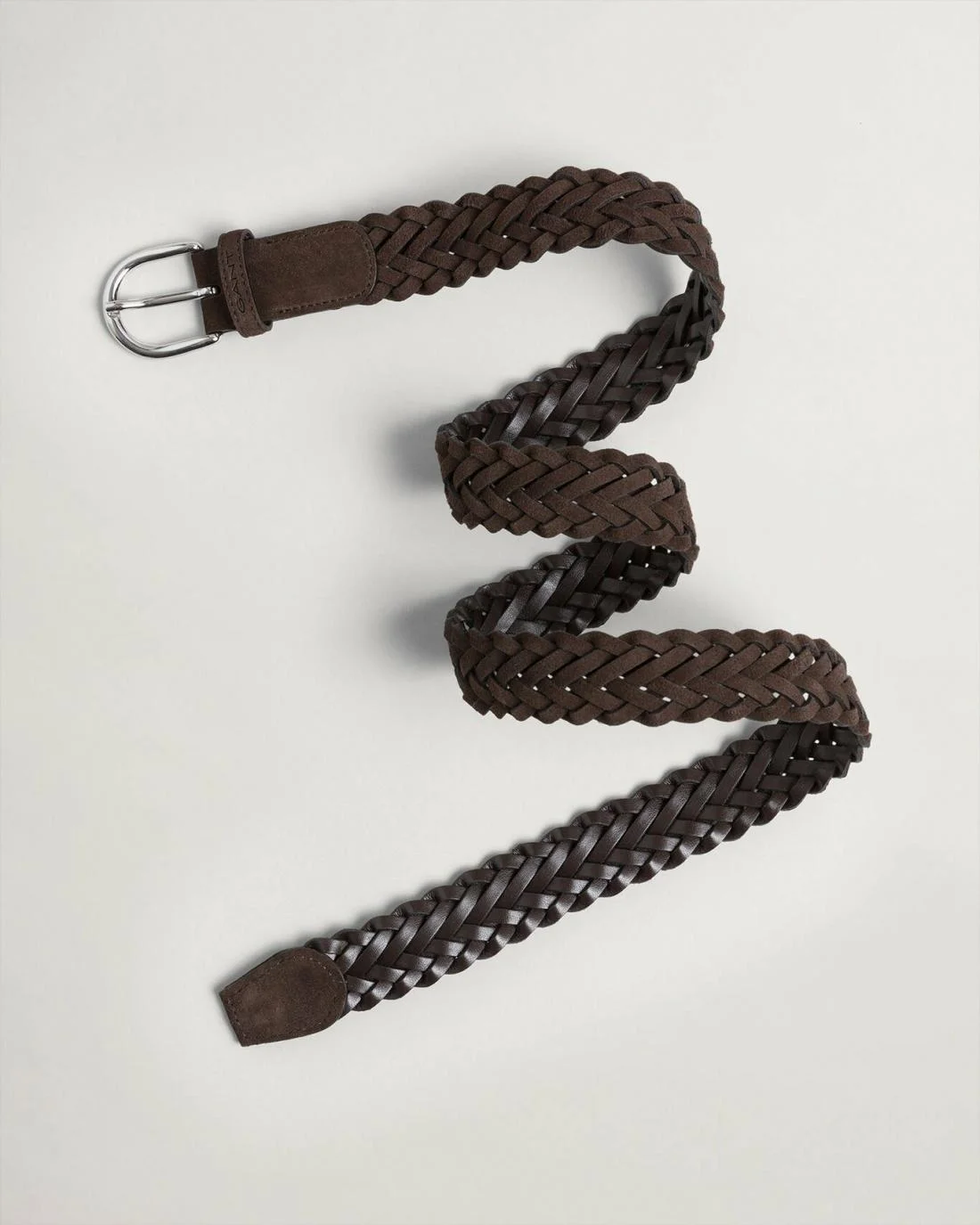 Belts | Mens GANT Braided Suede Belt Delicioso Brown