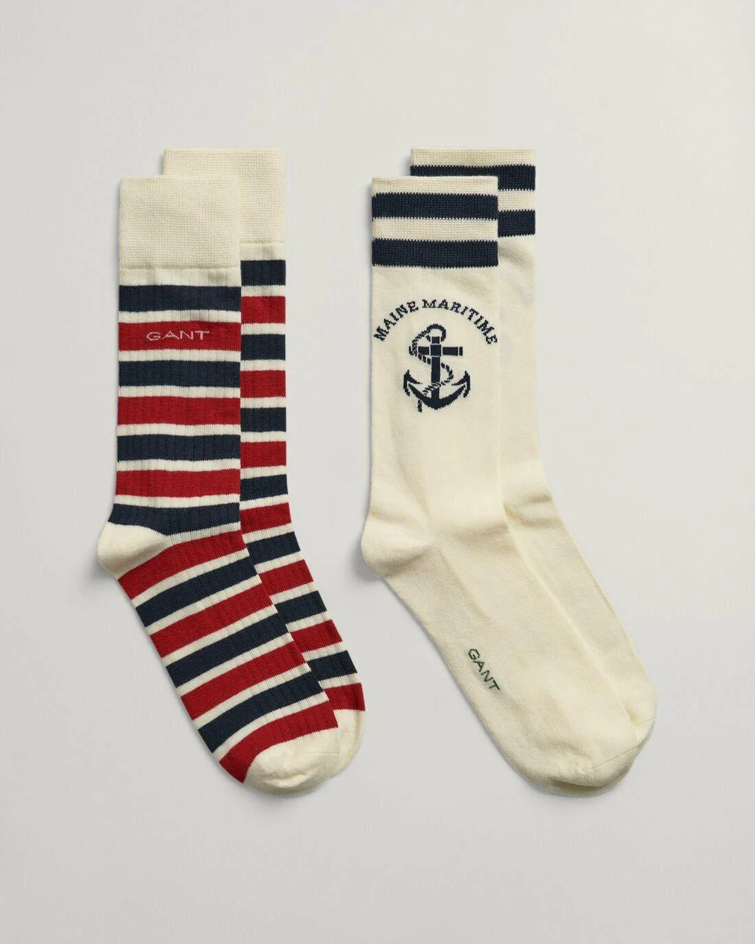 Socks | Mens GANT 2-Pack Maritime Socks Cream