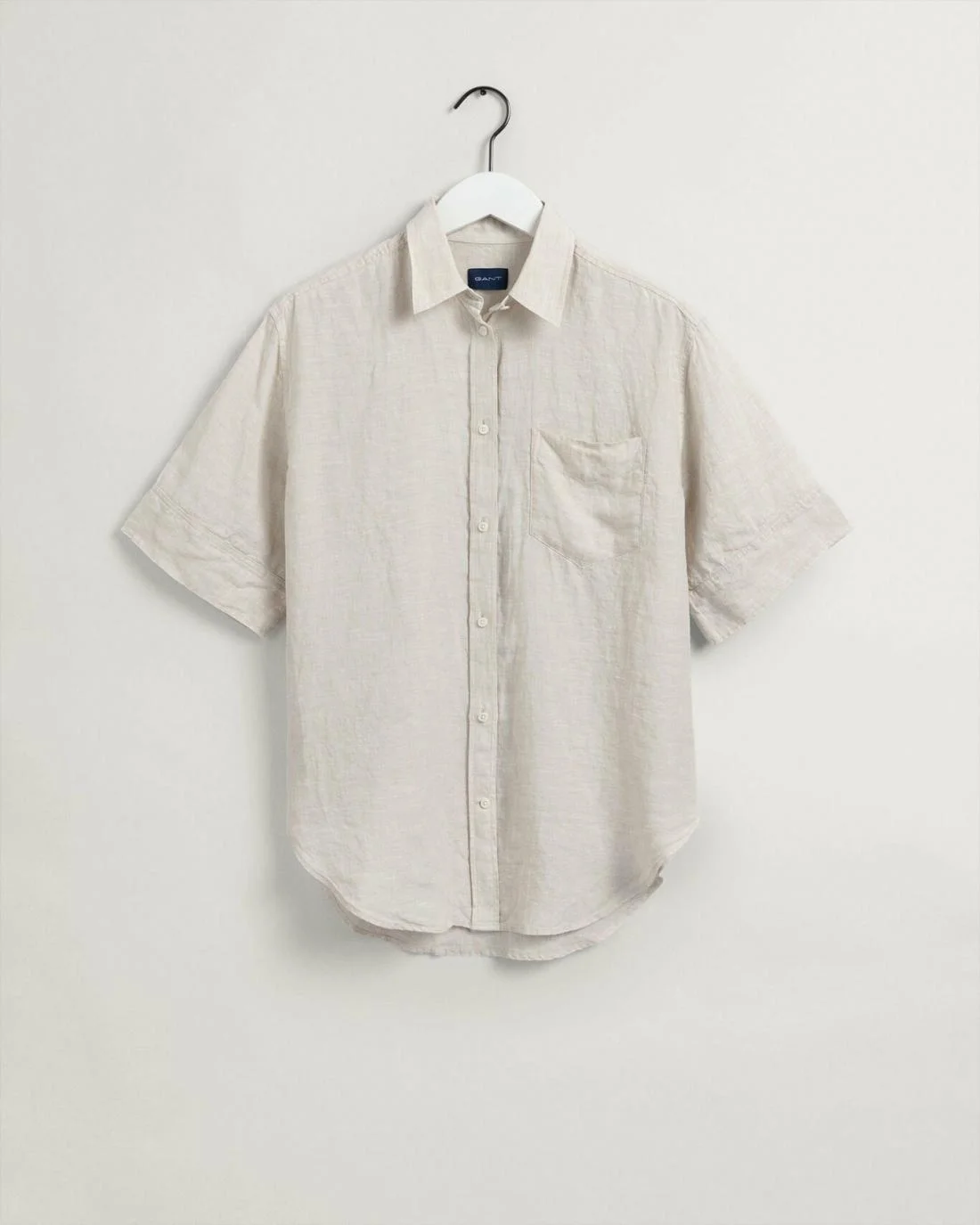 Shirts And Blouses | Womens GANT Relaxed Fit Linen Chambray Short Sleeve Shirt Desert Beige