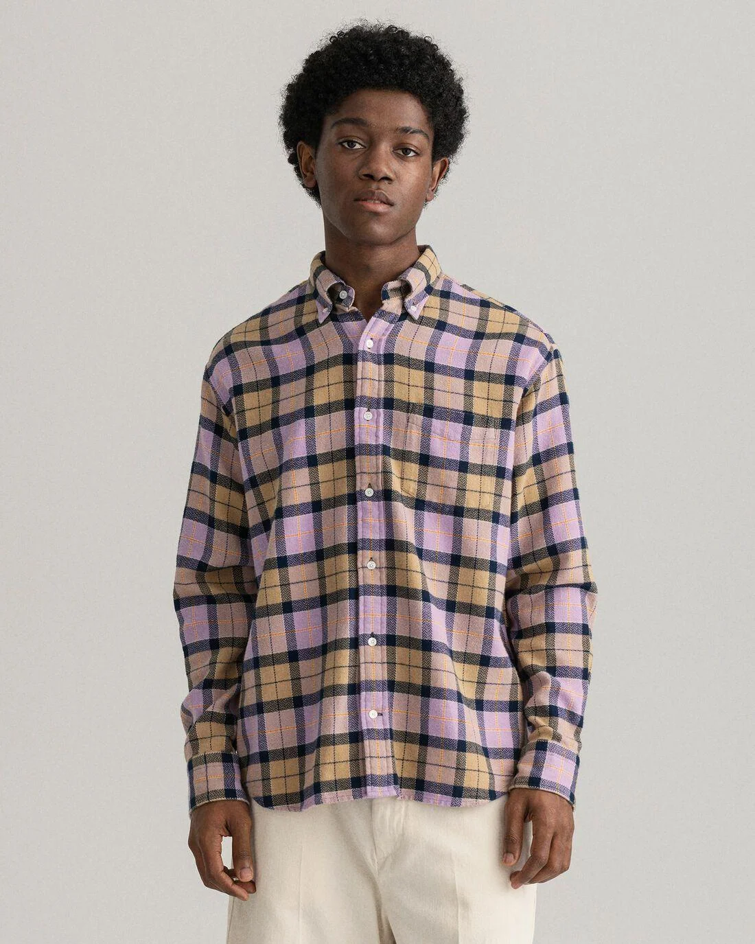 Shirts | Mens GANT Relaxed Fit Texture Check Shirt Orchid Lilac