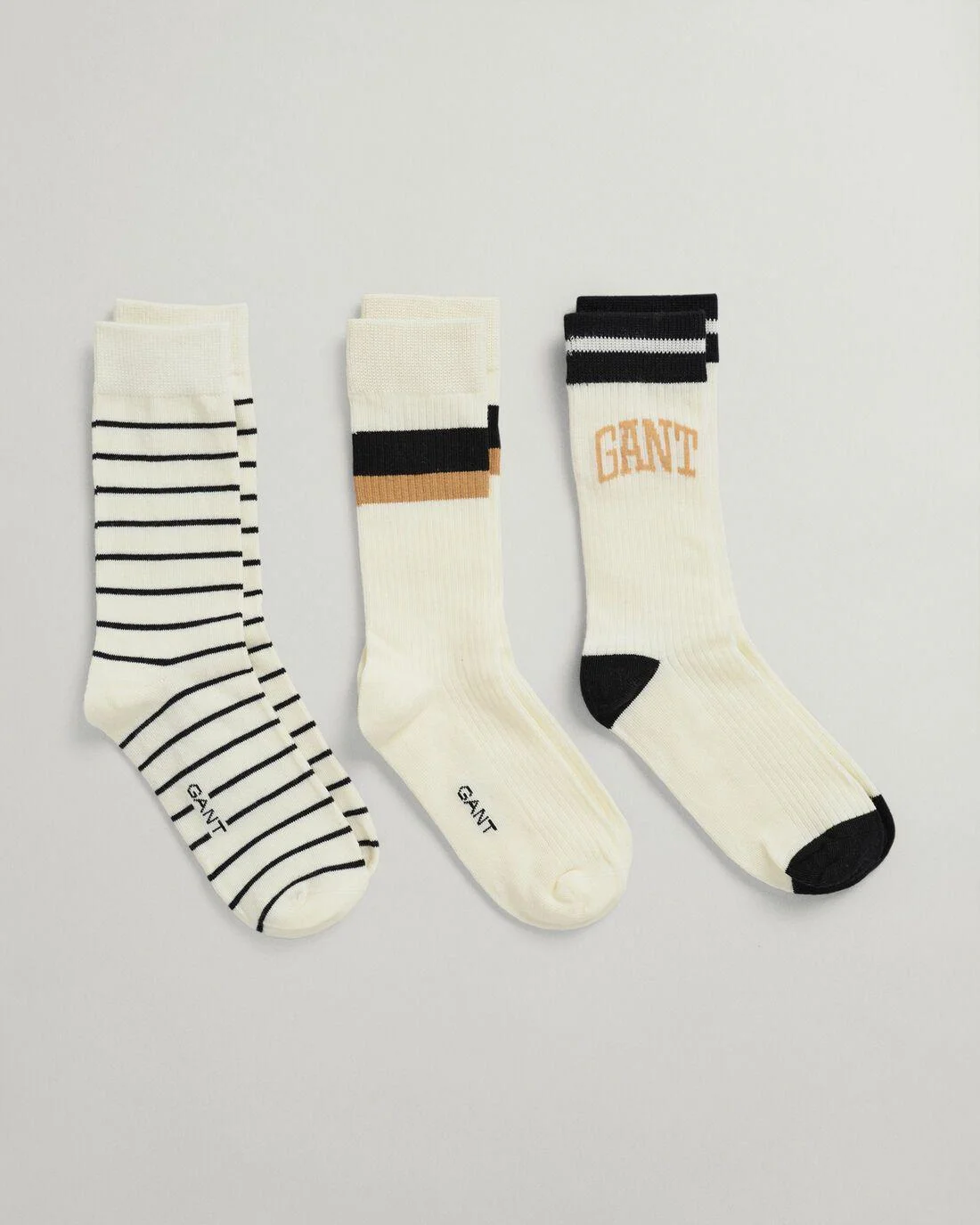 Socks | Mens GANT 3-Pack Socks Cream