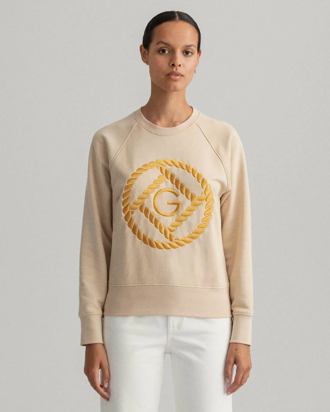 Hoodies And Sweats | Womens GANT Rope Icon Crew Neck Sweatshirt Desert Beige