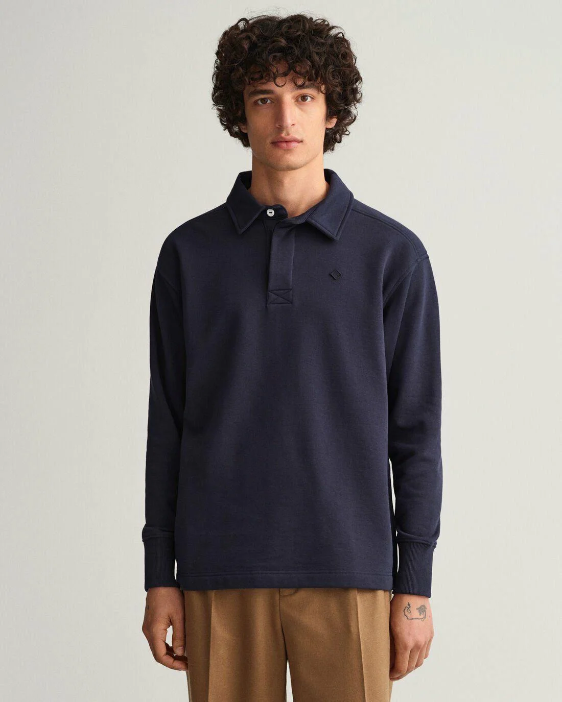 Rugby Shirts | Mens GANT Icon G Sweat Heavy Rugger Evening Blue