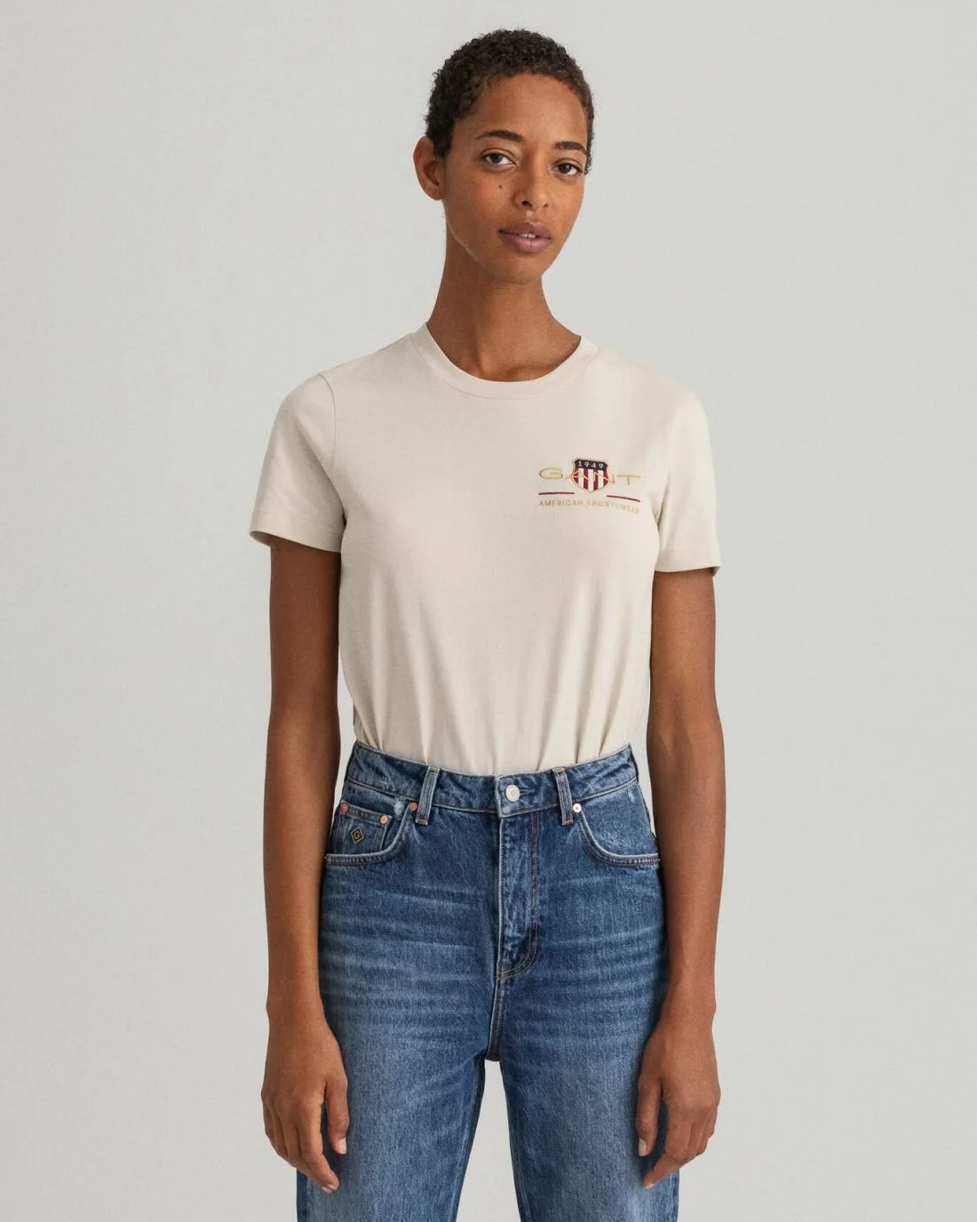 Polos And T-Shirts | Womens GANT Archive Shield T-Shirt Putty