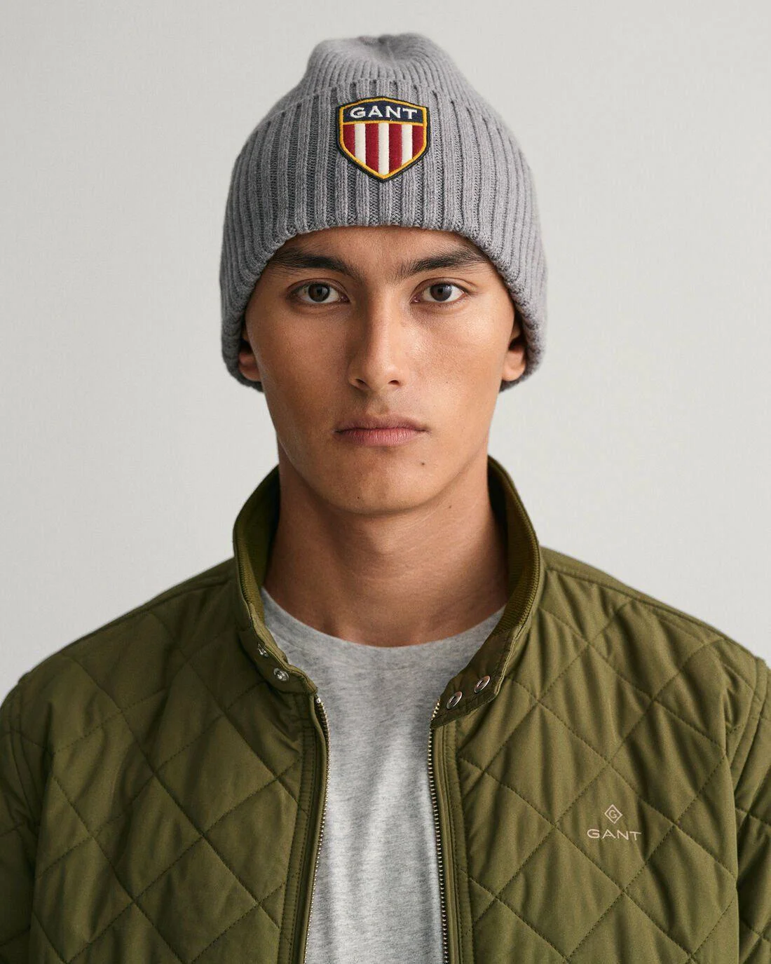 Caps And Hats | Mens GANT Banner Shield Beanie Dark Grey Melange