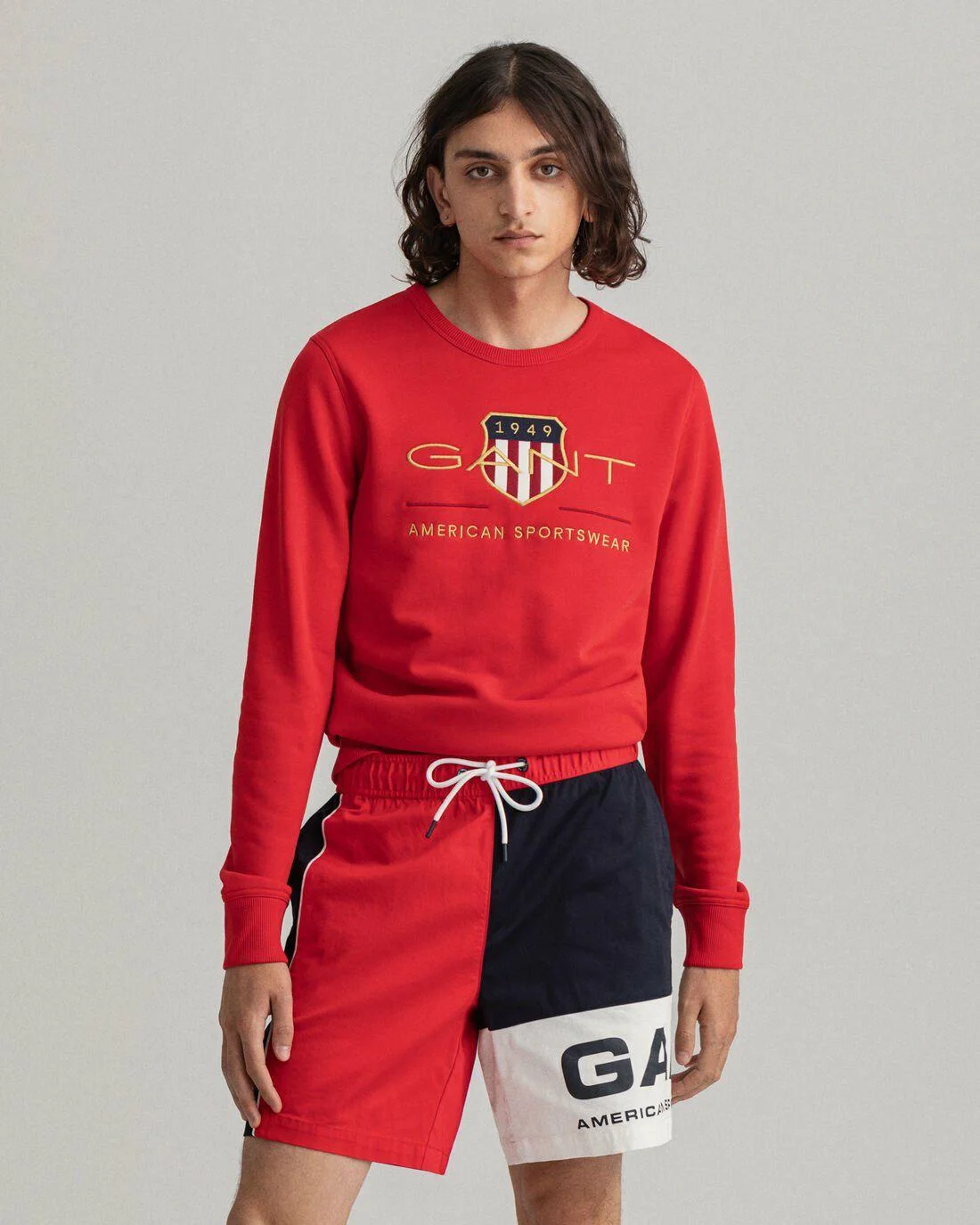 Hoodies And Sweats | Mens GANT Archive Shield Crew Neck Sweatshirt Bright Red