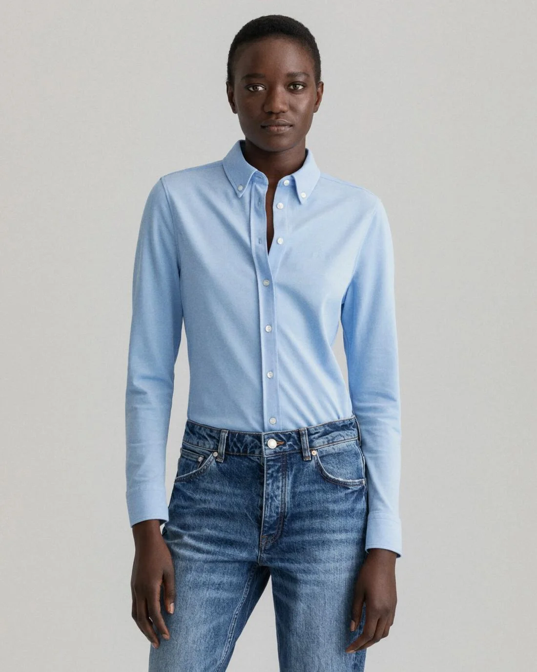 Shirts And Blouses | Womens GANT Tech Prep™ Jersey Shirt Capri Blue