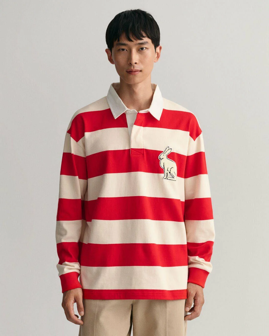 Rugby Shirts | Mens GANT Lunar New Year Heavy Rugger Dragon Red